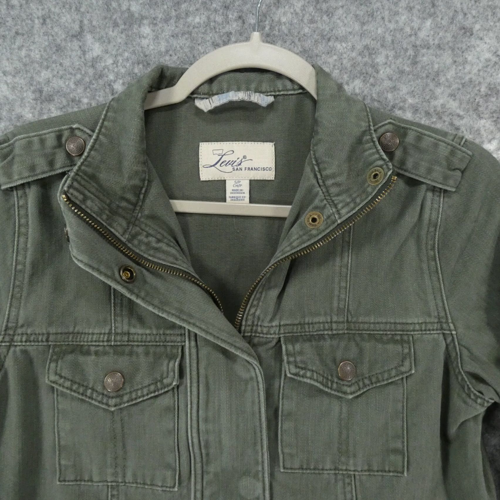 Levi's Levi's Jacket Womens Small Green Snap Over Full Zip Chore Coat Casual Size S / US 4 / IT 40 - 2 Thumbnail