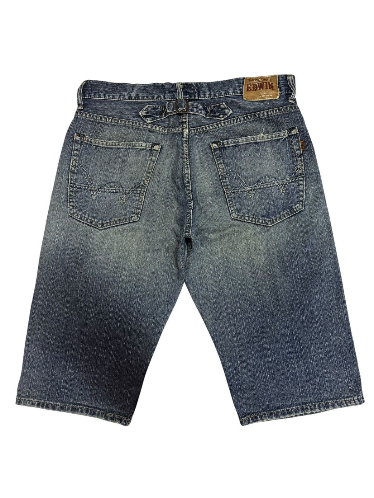 Edwin Vtg 90s Edwin Buckle Orange Tags Short Jeans Size US 36 / EU 52 - 2 Thumbnail