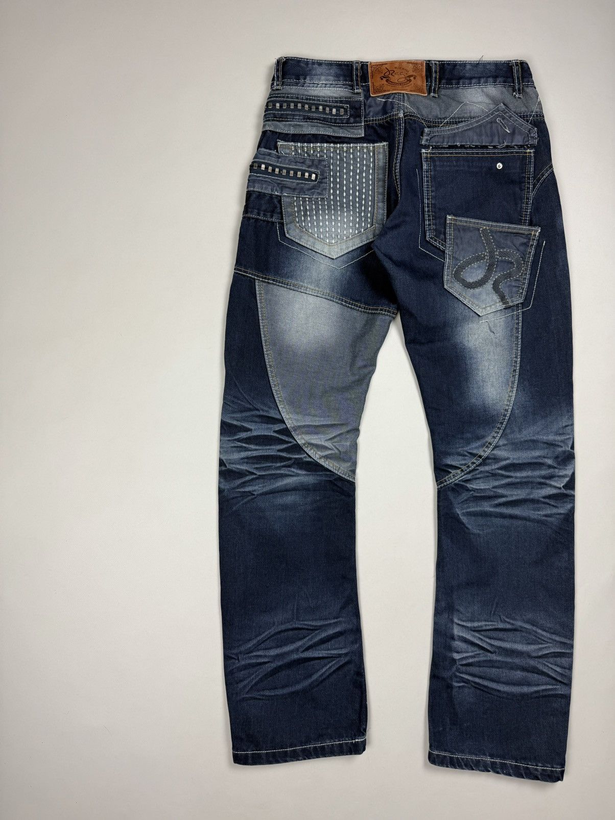 Japanese Brand J-Rag Men’s Japanese Style Multipocket Patchwork Jeans Size US 33 - 17 Thumbnail