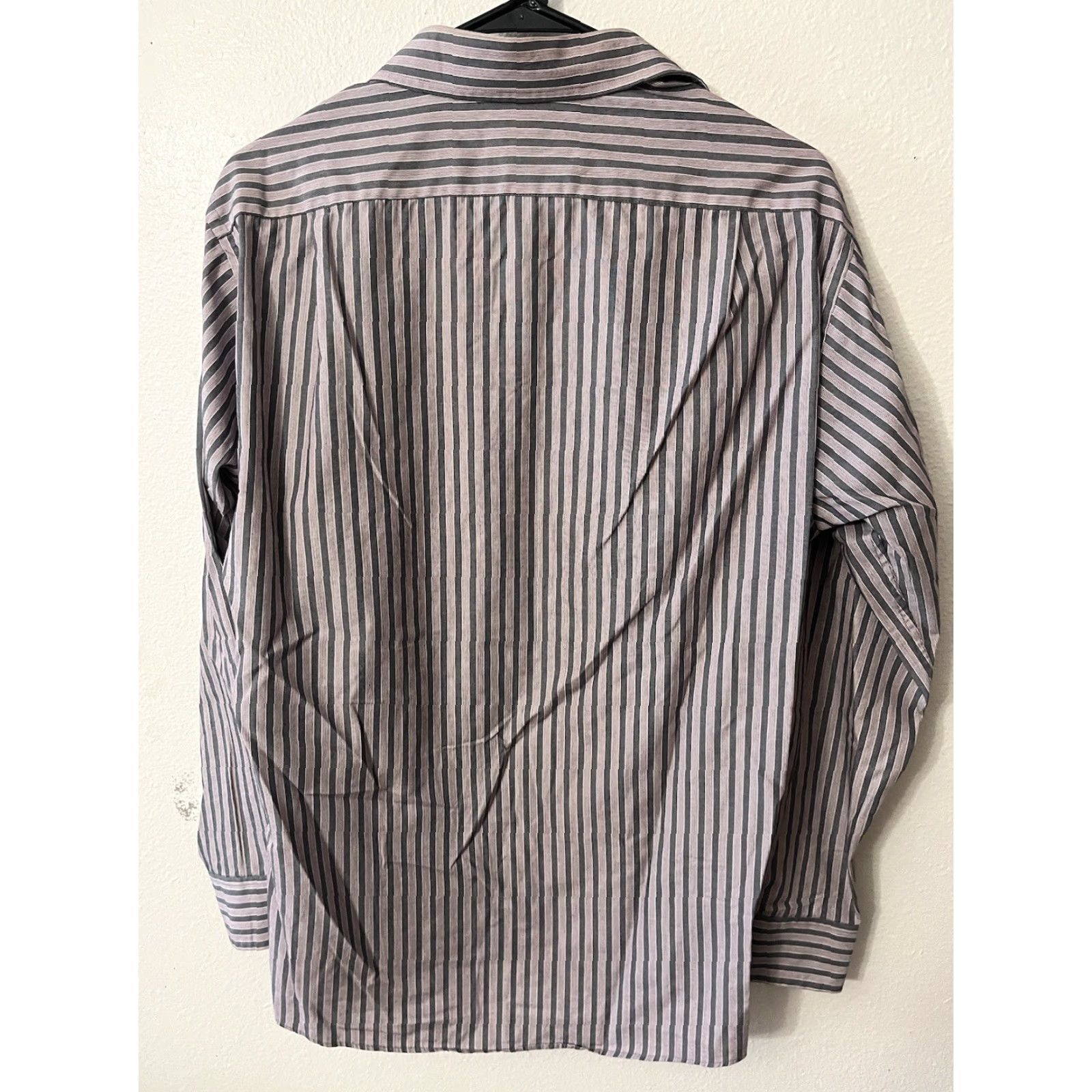 Dockers VINTAGE Dockers Shirt Men Button-Up Collared Long Sleeve Blue Stripe Non-Iron Wrinkle Resistant 15/15-1/2 32/33 M Size 40R - 2 Thumbnail