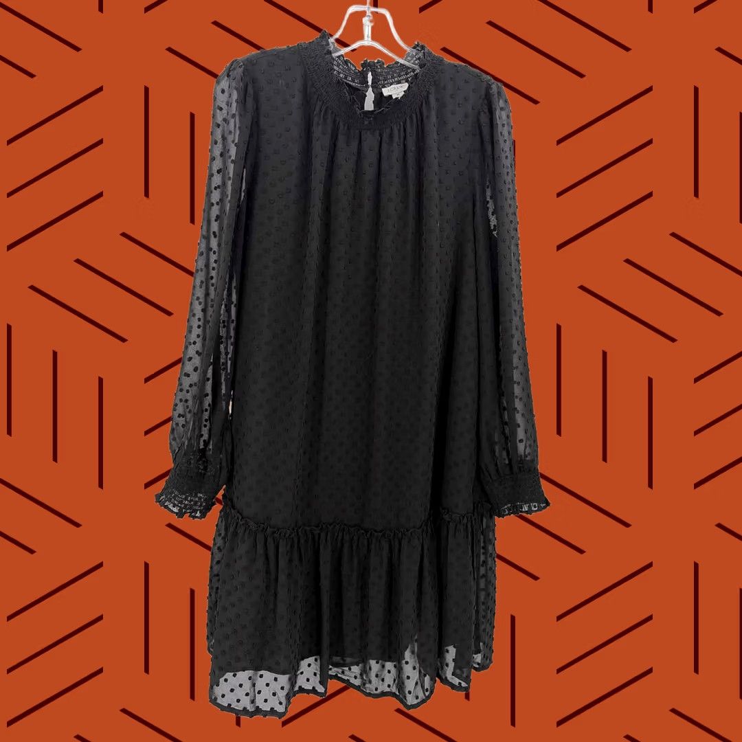 Vintage J Crew Black Knee Length Long Sleeve Dress Size Medium Size M / US 6-8 / IT 42-44 - 1 Thumbnail