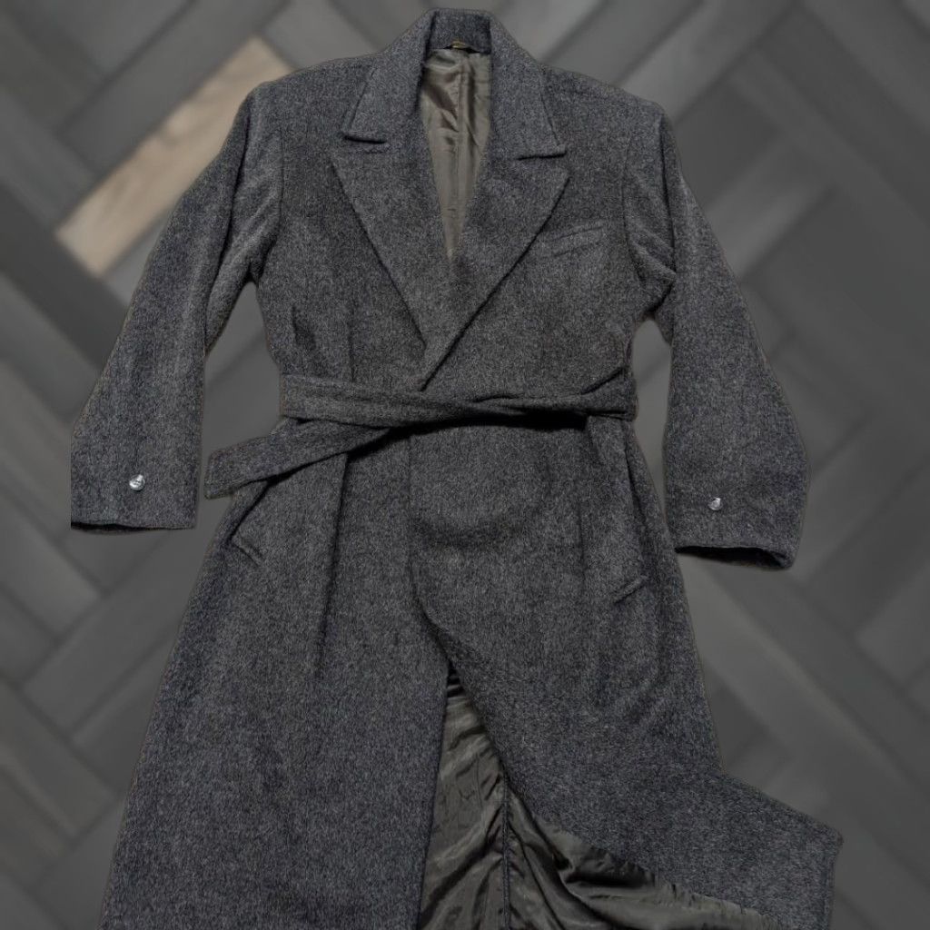 Doublet VINTAGE belted coat - OVERCOAT wool double breasted 38 gray AMERICAN MALE - Coat Mens Wool Mohair shaggy Size US S / EU 44-46 / 1 - 1 Thumbnail