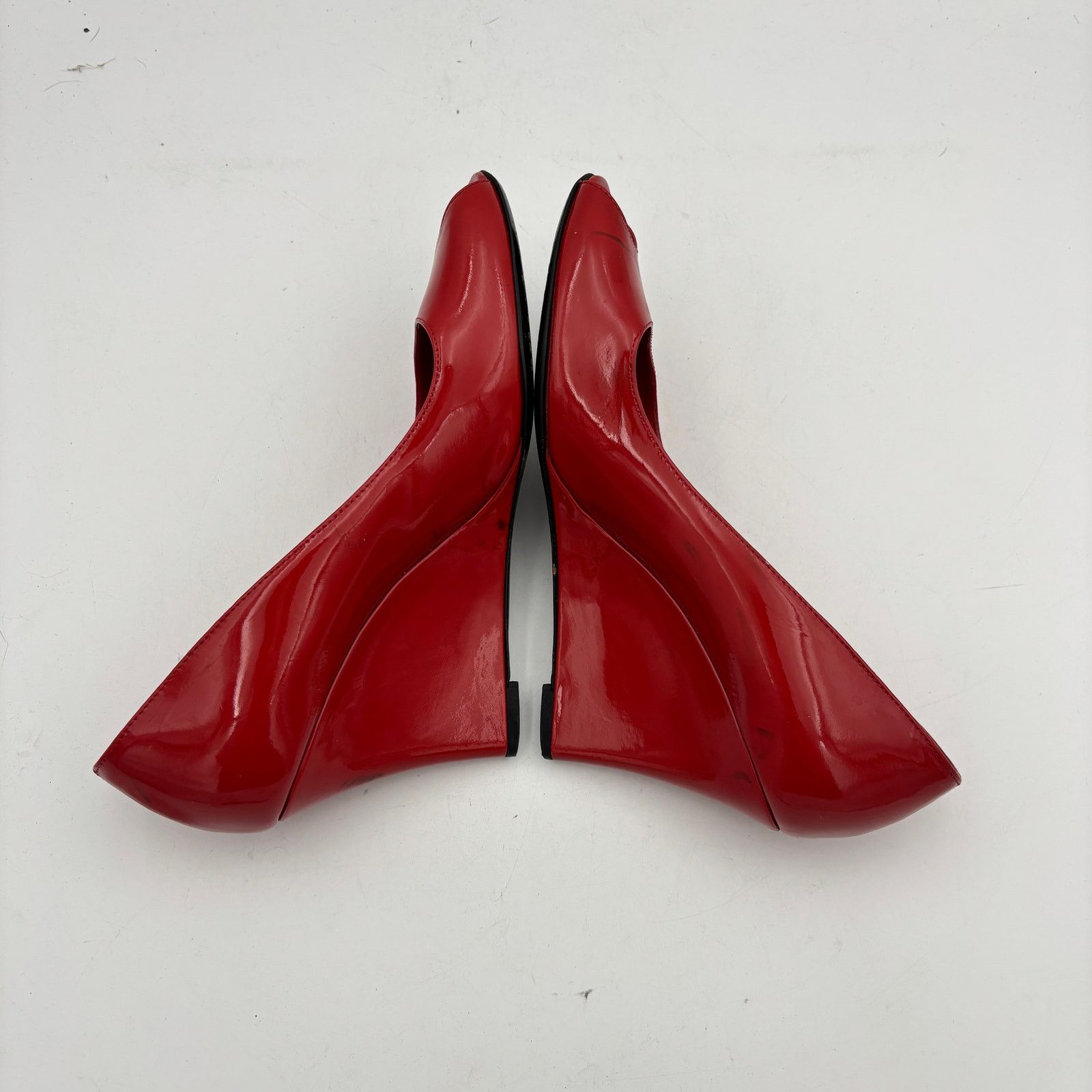 Gucci Gucci Patent Leather Double G Peep Toe Wedge Women's 9.5B Size US 9.5 / IT 39.5 - 7 Thumbnail