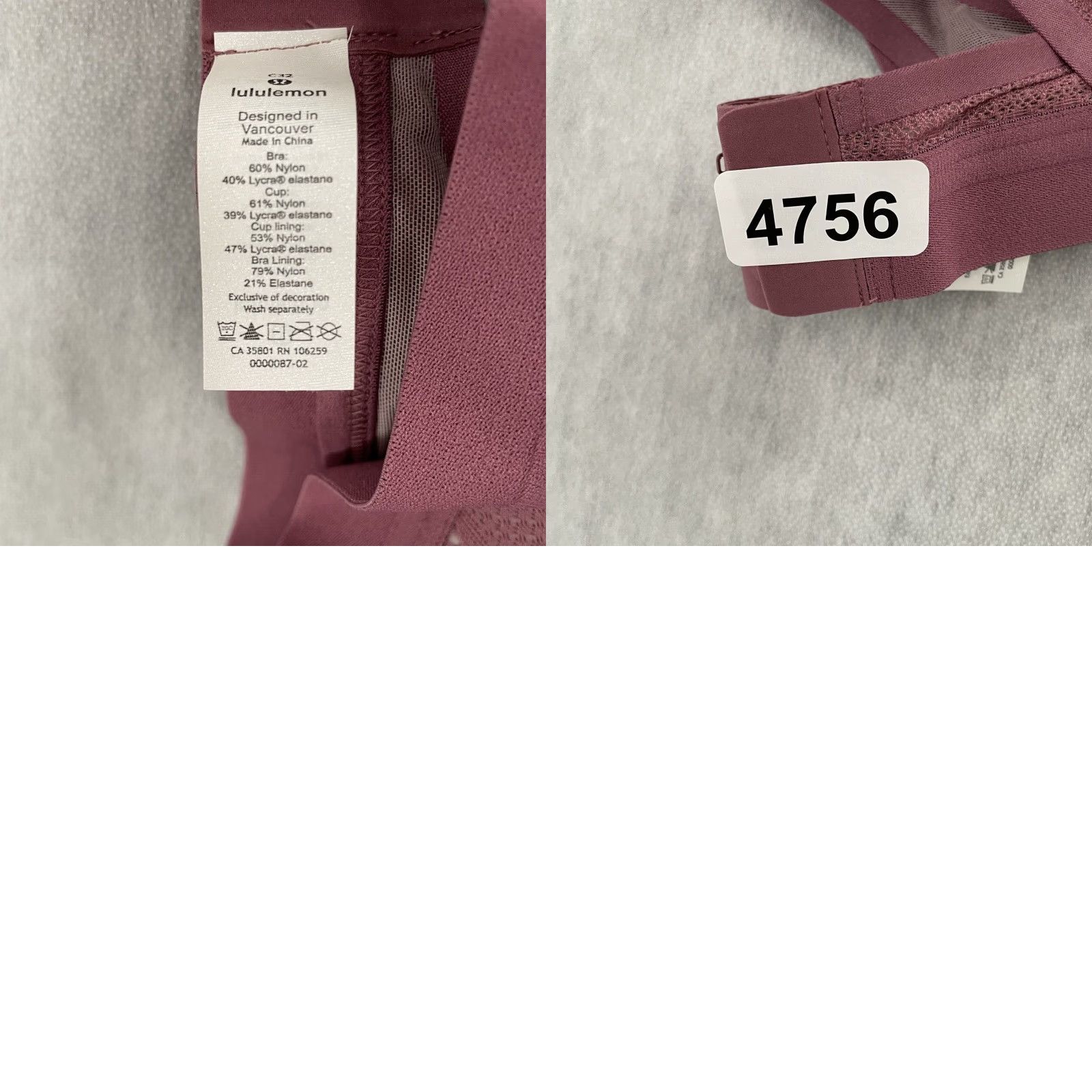 Lululemon VINTAGE Lululemon Sports Bra Womens 32C Racerback Wireless Medium Support Athleisure Purple Size ONE SIZE - 8 Thumbnail
