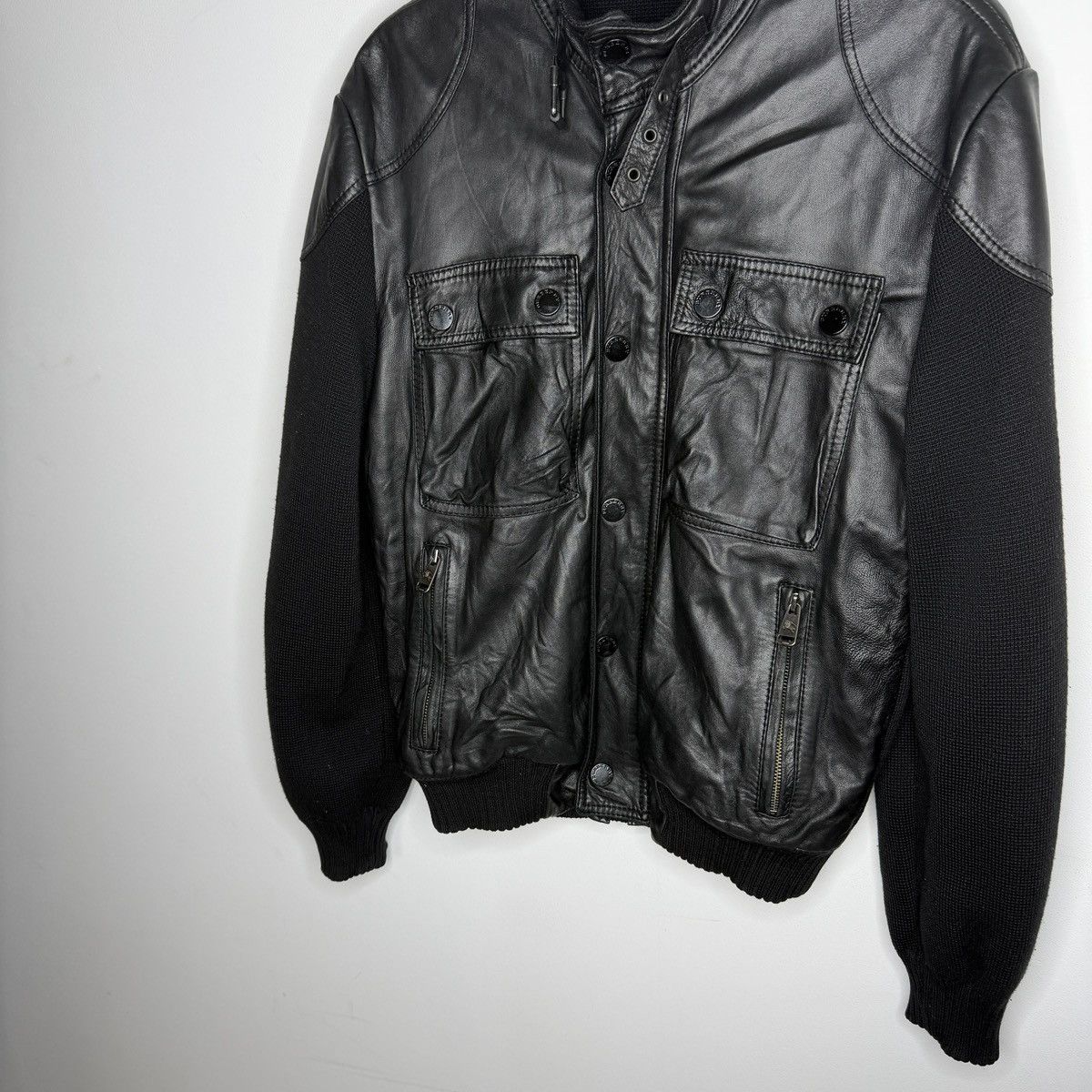 Burberry Burberry Leather Wool Jacket Bomber Flight Vintage Archive Size US L / EU 52-54 / 3 - 2 Thumbnail