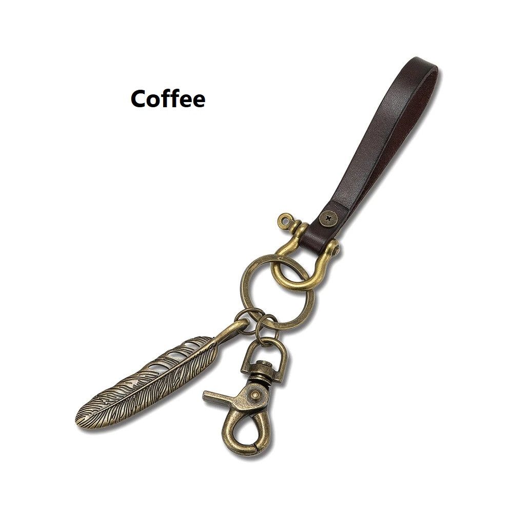 Other Feather Leather Shackle Keychain Buckle Keyring Holder Size ONE SIZE - 6 Thumbnail