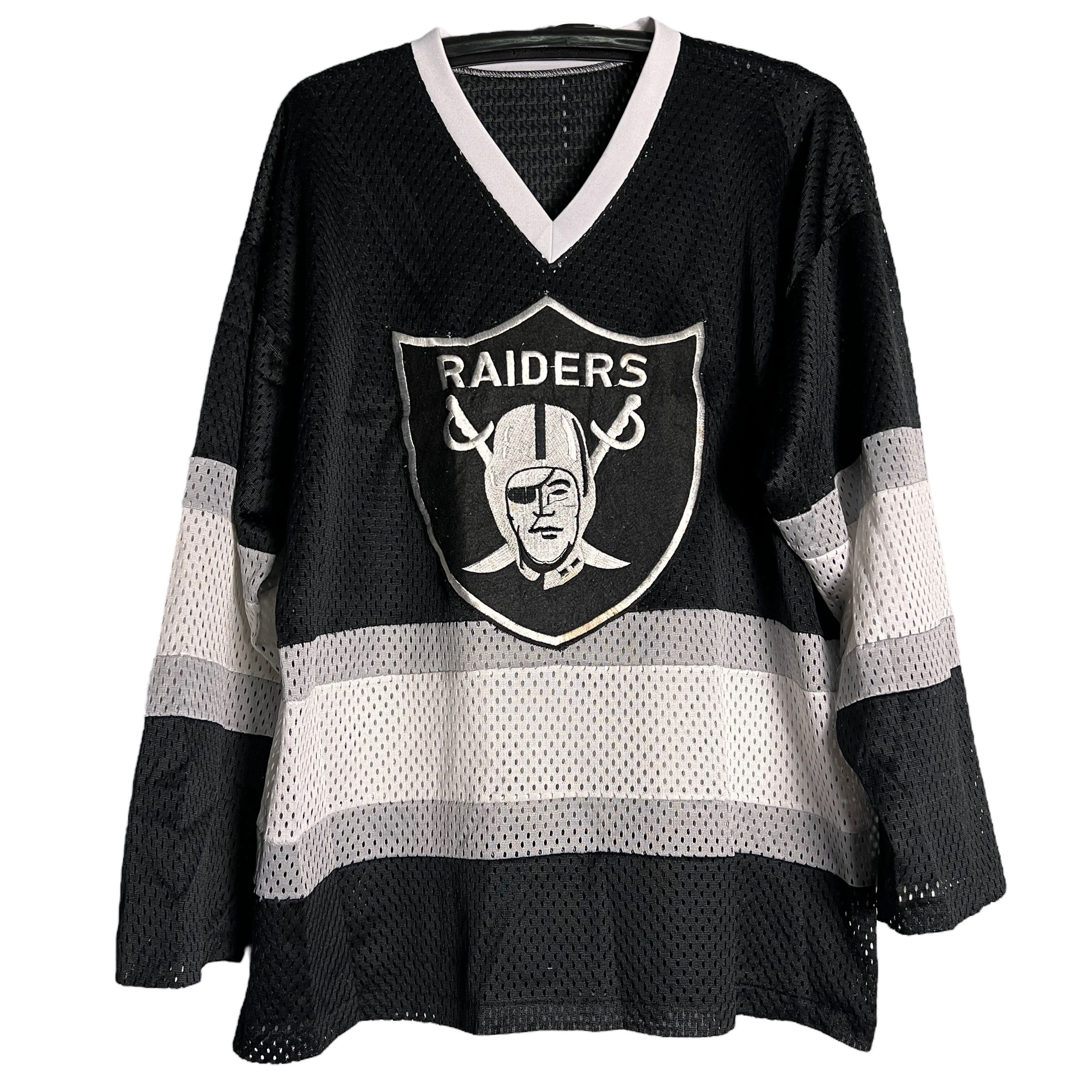 💥RARE💥Vintage Oakland Raiders V-Neck Mesh Shirt