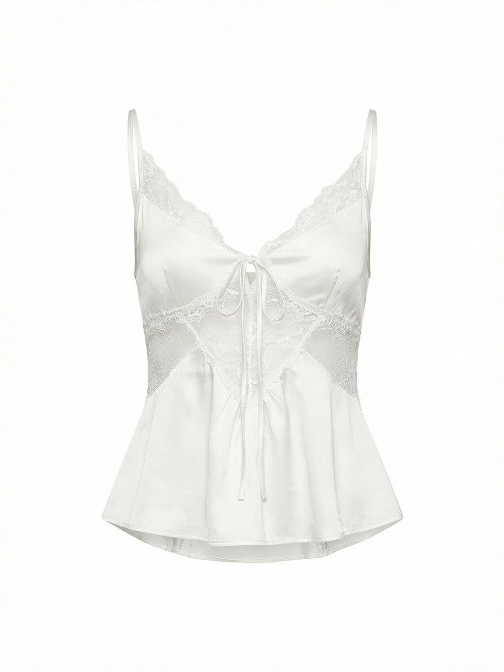 Self-Portrait Satin Lace Top Size S / US 4 / IT 40 - 1 Thumbnail