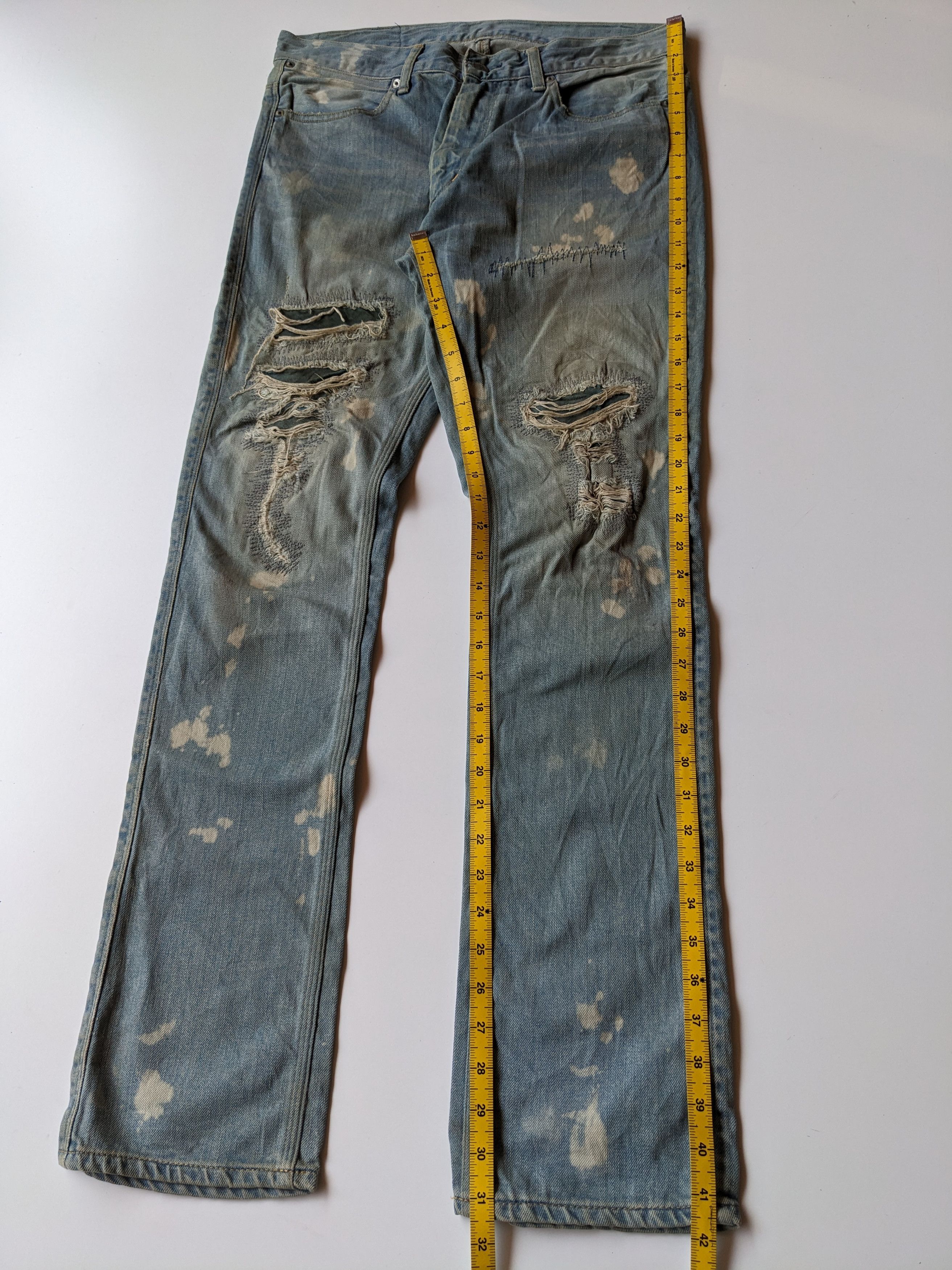 If Six Was Nine × Japanese Brand Acanthus ripped destroy straight jeans Size US 33 - 12 Thumbnail