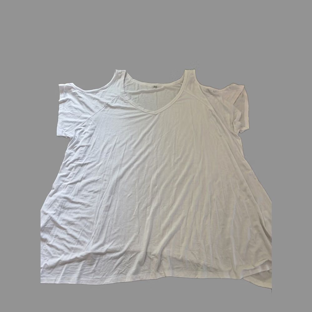 Vintage Womens 2XL Cold Shoulder White Tee Shirt T-Shirt Shirt Women White 2XL Size XXL / US 16-18 / IT 52-54 - 1 Thumbnail