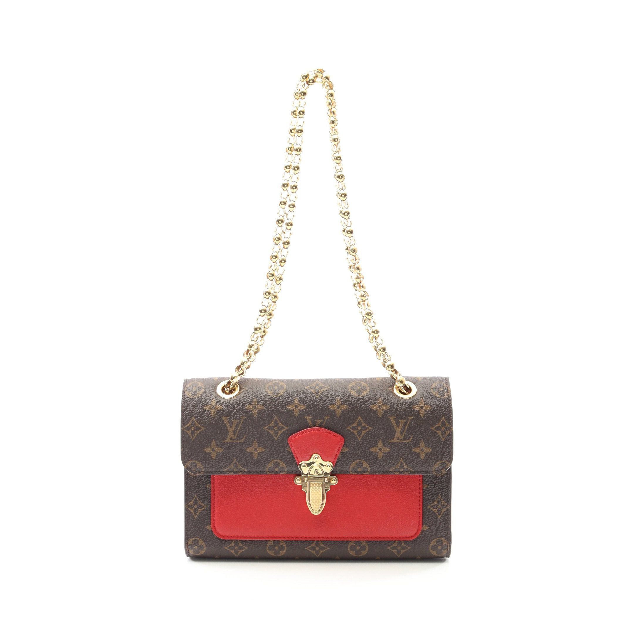 Louis Vuitton Victor Monogram Cerise Chain Shoulder Bag Leather