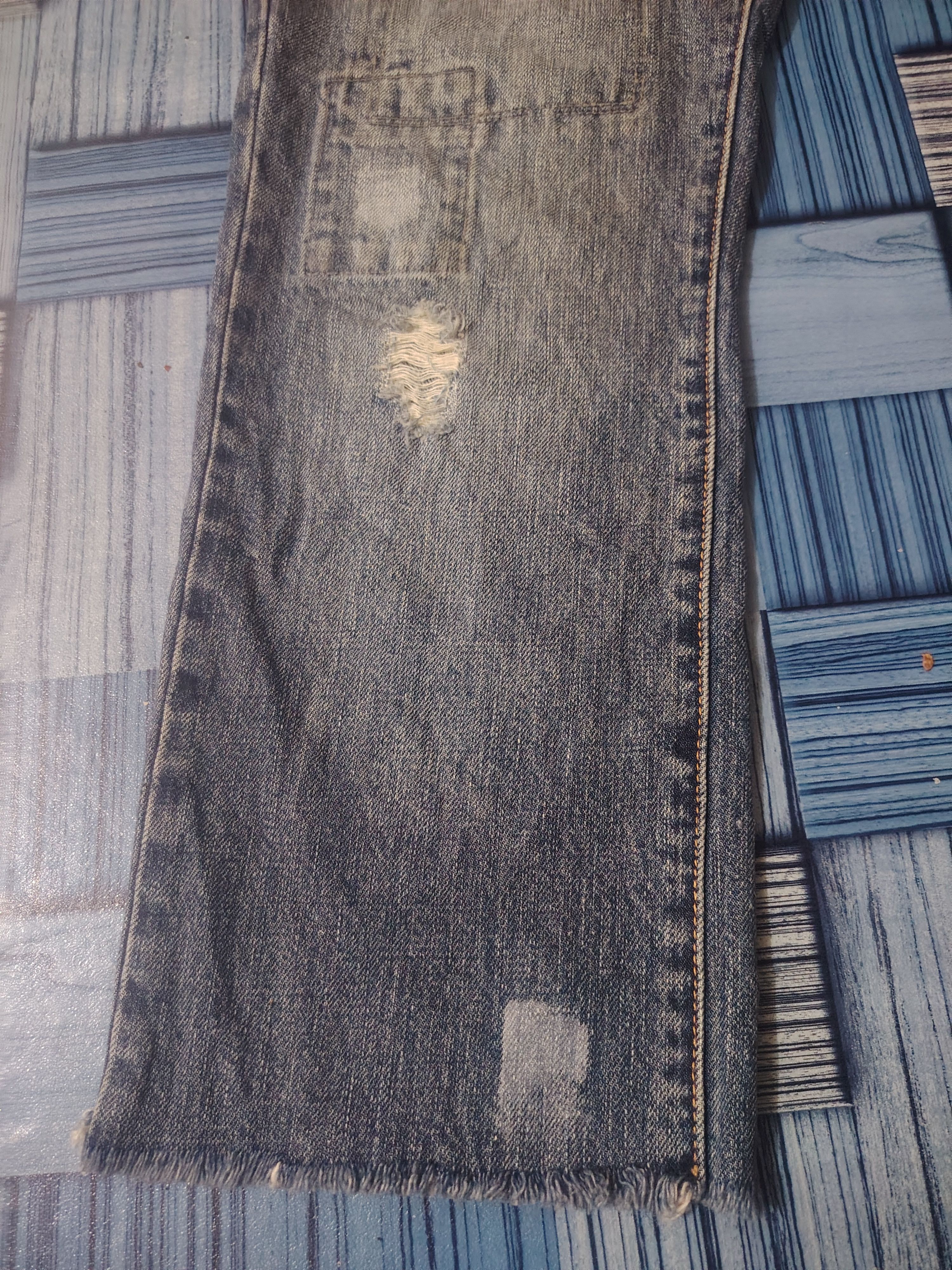 PPFM Japanese PPFM Distressed Jeans Size US 31 - 6 Thumbnail