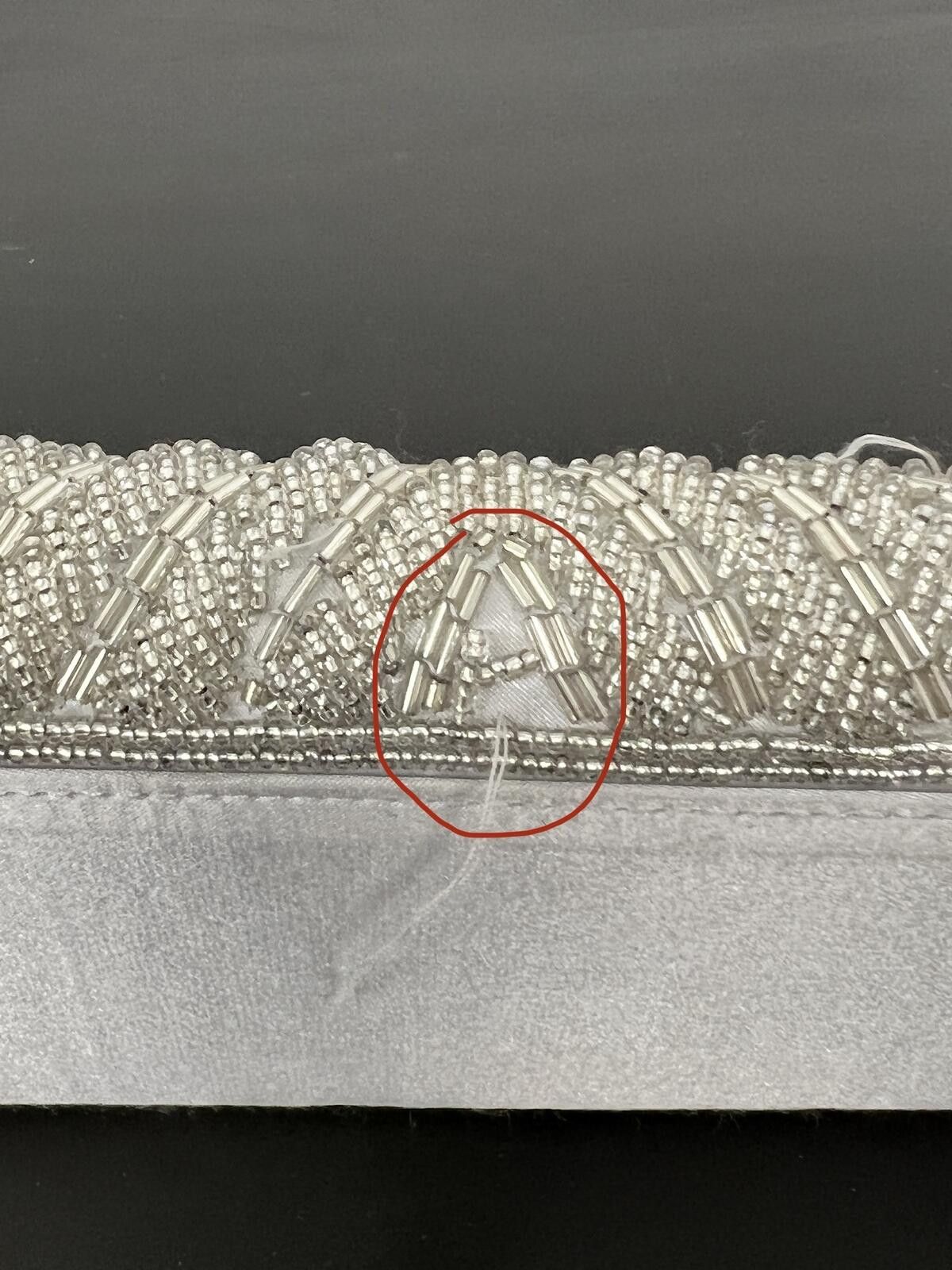 Other Adrianna Papell Silver Noreen Chevron Beaded Flap Clutch Bag Size ONE SIZE - 5 Thumbnail