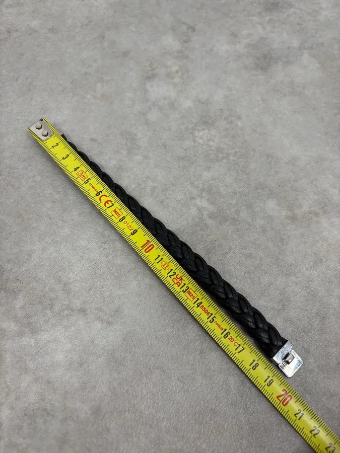 Gucci 2000s Gucci Silver & Leather Woven Bracelet Size ONE SIZE - 7 Thumbnail