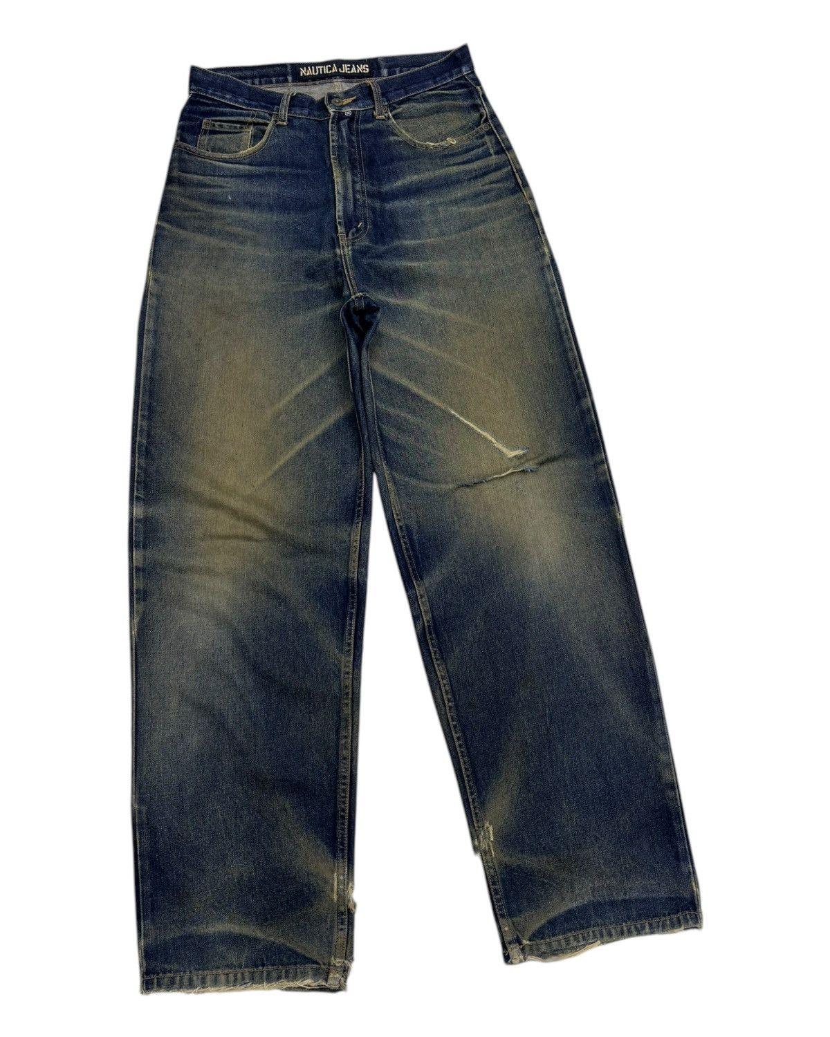 JNCO × Kapital × Vintage BAGGY THRASHED DISTRESS Wide Baggy Jeans NAUTICA JNCO Style Size US 30 / EU 46 - 3 Thumbnail