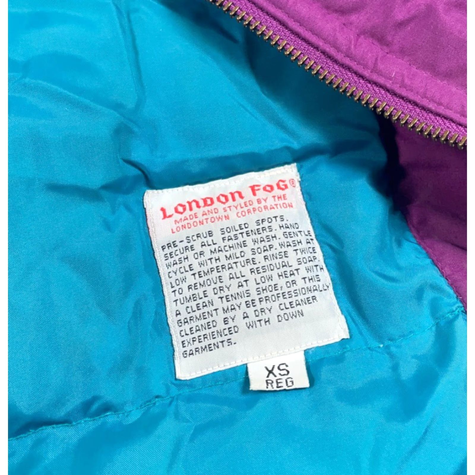 London Fog VINTAGE London Fog Parka Jacket Women XS Purple Aztec Collar Hooded Full Zip Insulated Lined Polyester Size XS / US 0-2 / IT 36-38 - 4 Thumbnail