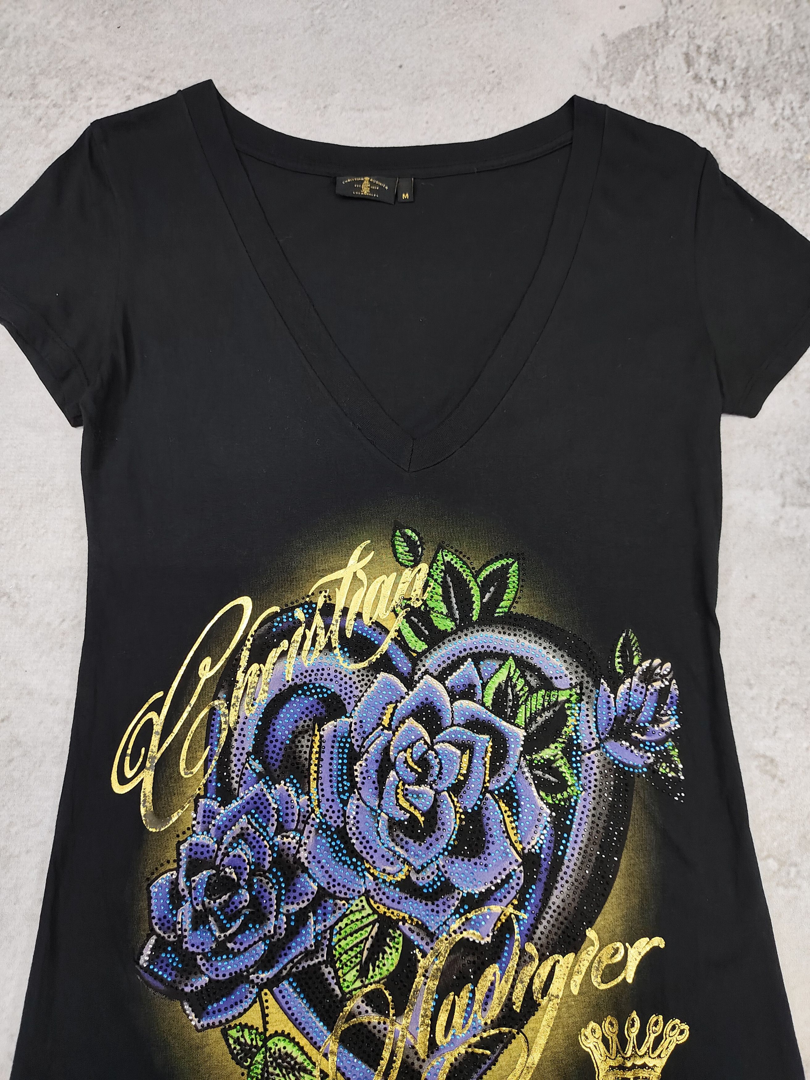 Christian Audigier Christian Audigier-Y2K Glam Rock Rose Heart Tattoo Top Size M / US 6-8 / IT 42-44 - 3 Thumbnail