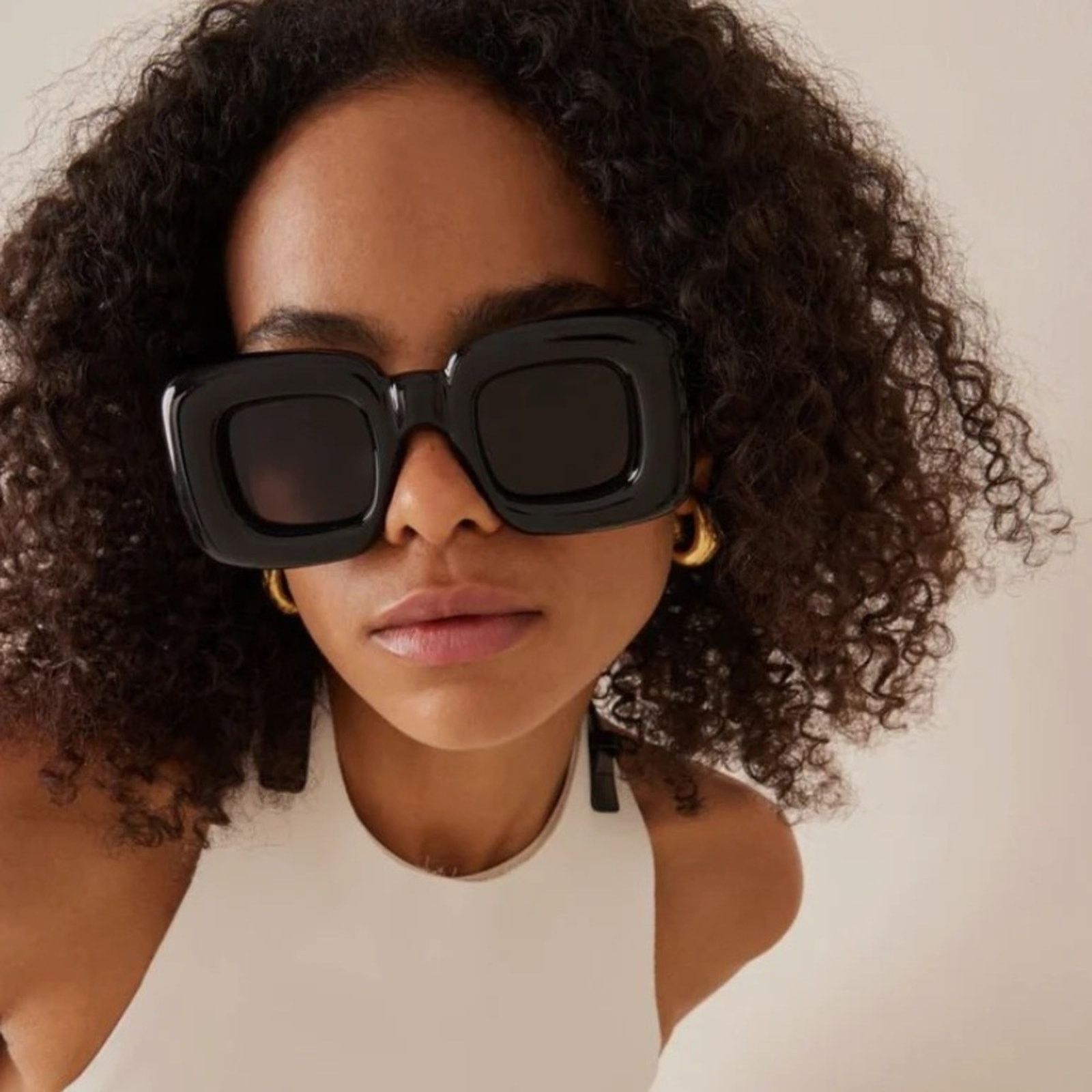 Loewe Loewe Sunglasses FASHION SHOW Inflated Square LW40098I 01A Size ONE SIZE - 1 Thumbnail