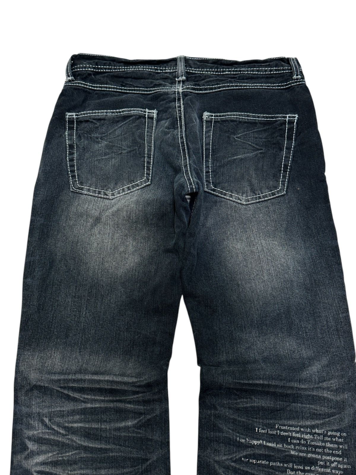 Hysteric Glamour In the Attic Printed Poem Claw Mark Distressed Denim Size US 29 - 9 Thumbnail