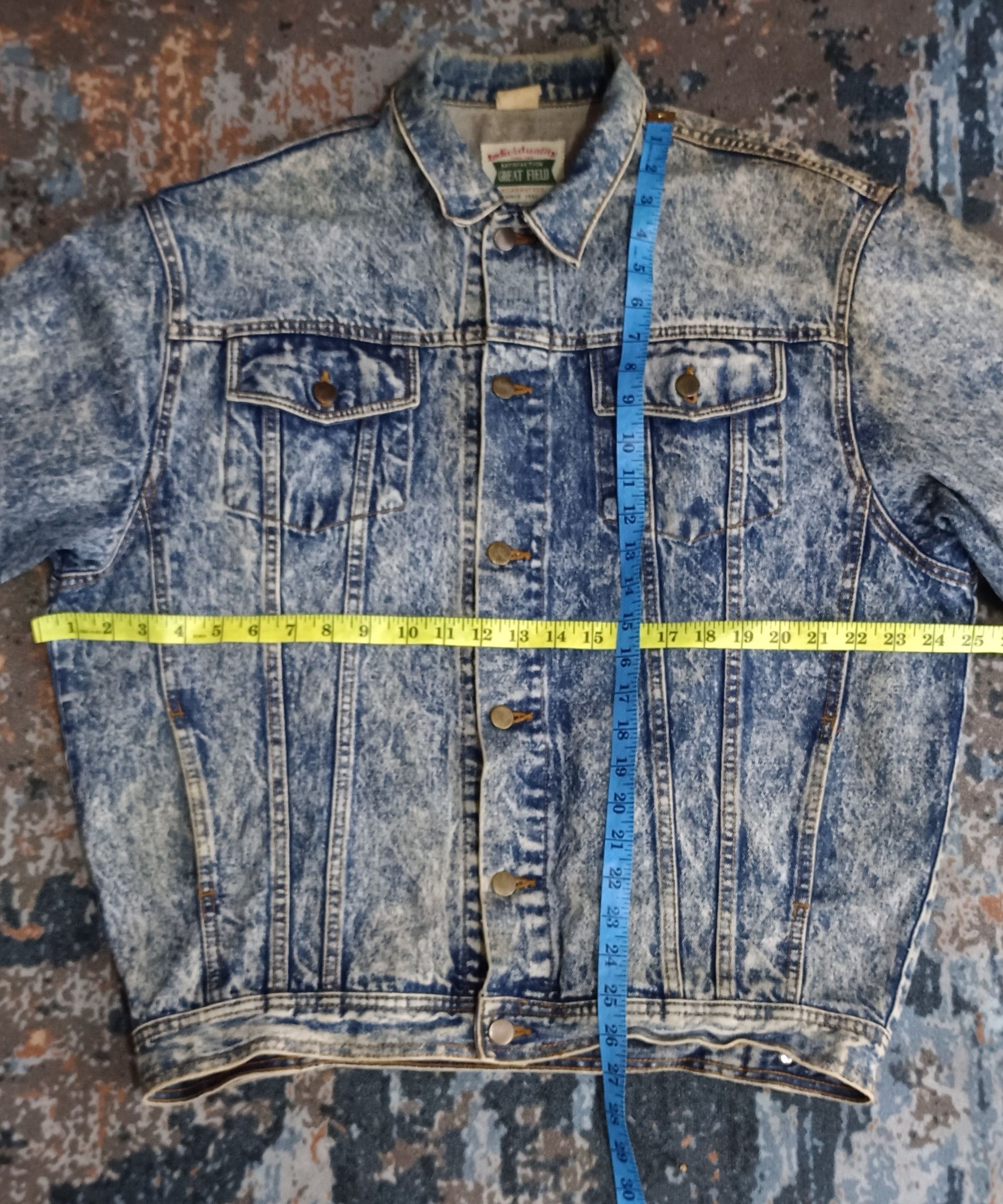 Japanese Brand × Vintage Vintage 💥Individuality Acid Wash Denim Jacket Size US XXL / EU 58 / 5 - 15 Thumbnail