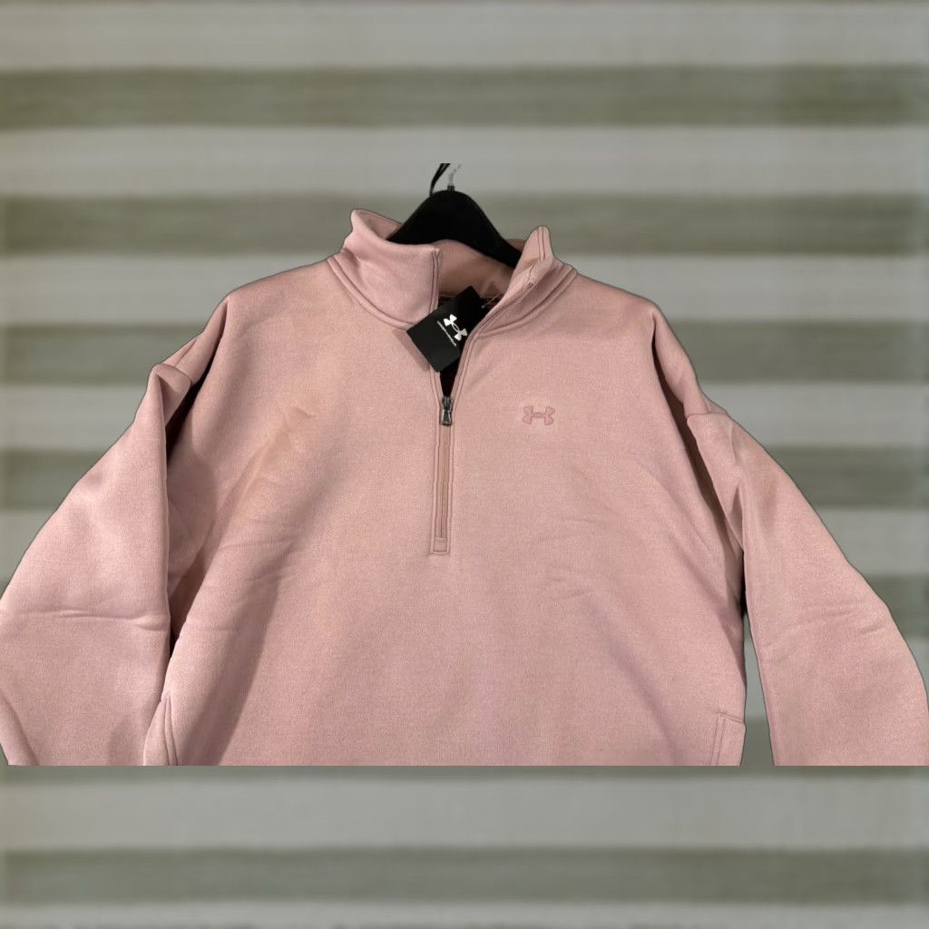 Under Armour Under Armour Fleece Jacket Womens M Pink Half-Zip Pullover Loose Mock Neck NWT Size M / US 6-8 / IT 42-44 - 1 Thumbnail