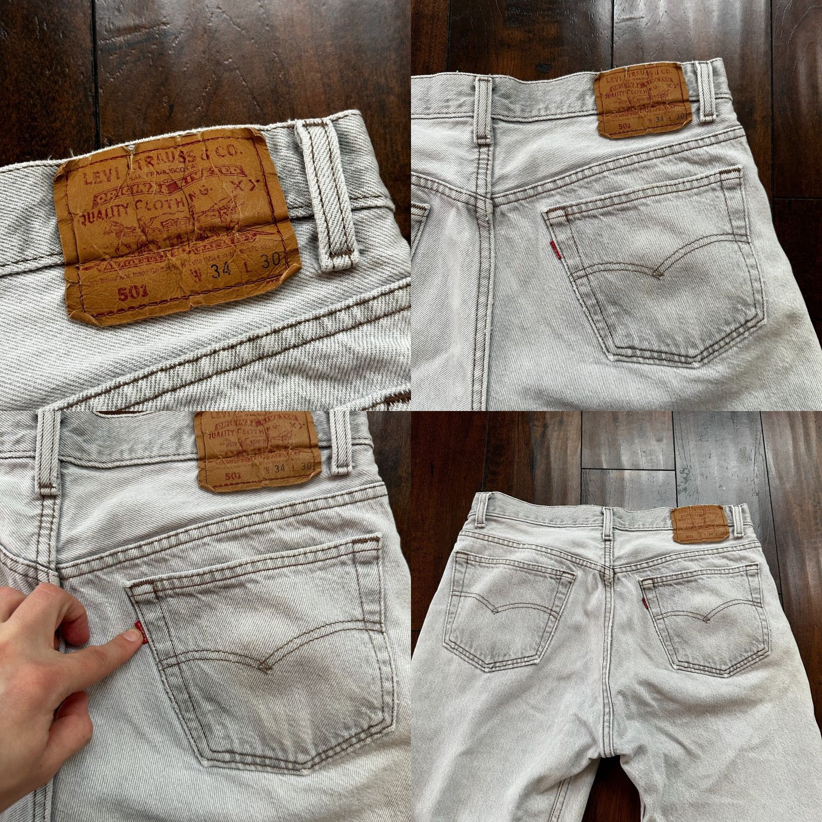 Levi's VTG Levi's 501 Jeans Button Fly 90s 80s Denim Grey 34x30 Men Classic Straight Vintage 501 XX Size US 34 / EU 50 - 9 Thumbnail