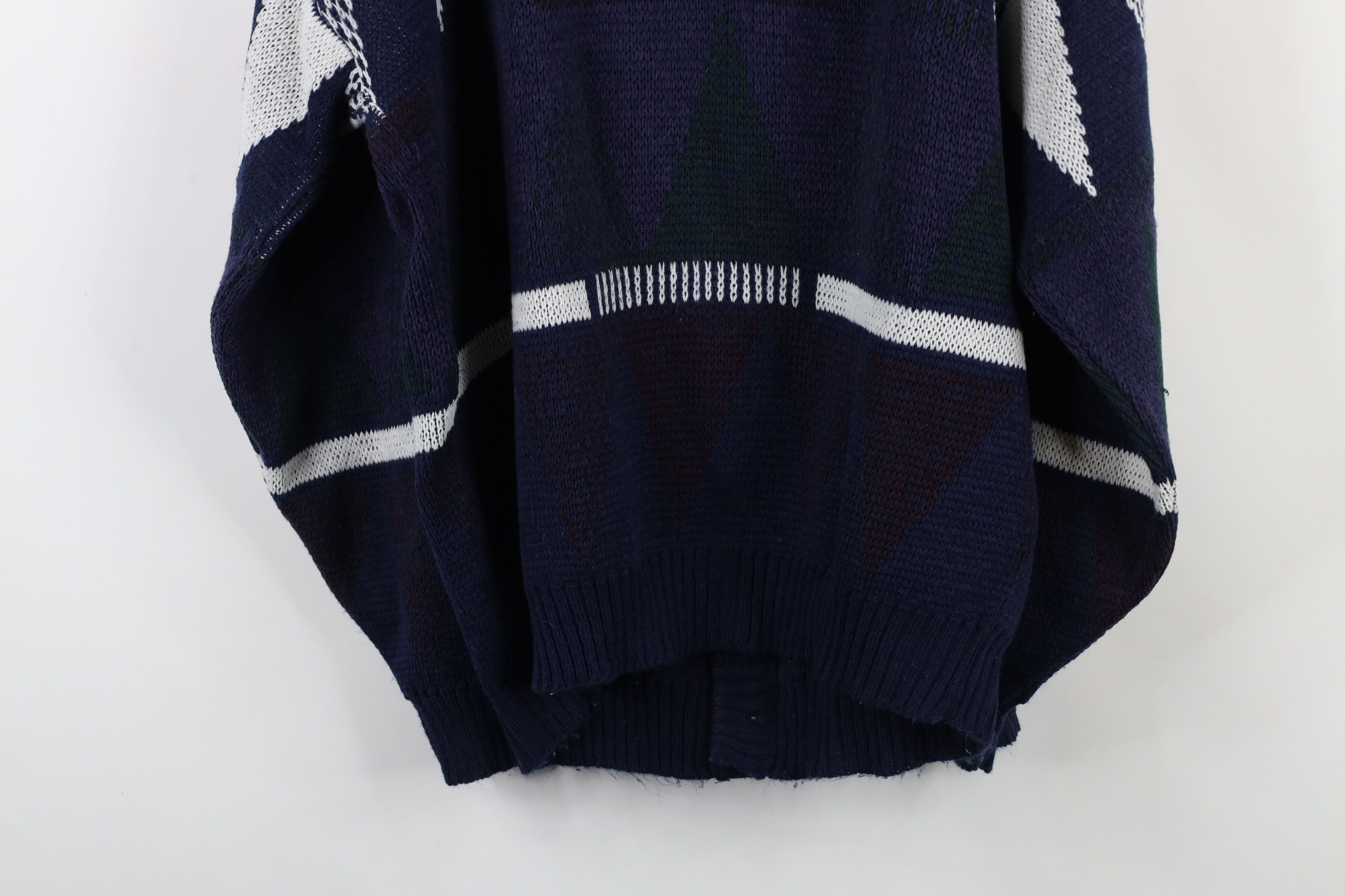 Vintage Vintage 90s Coogi Style Geometric Knit Cardigan Sweater Size US XL / EU 56 / 4 - 10 Thumbnail