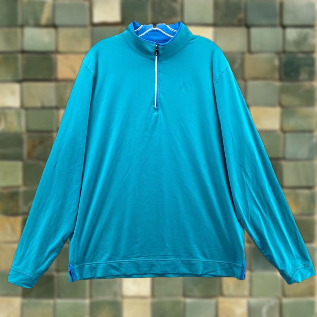 Lululemon Footjoy Pullover Sweatshirt Large Blue 1/4 Zip Performance Golf Sweater Gorpcore - Men's Size US L / EU 52-54 / 3 - 1 Thumbnail
