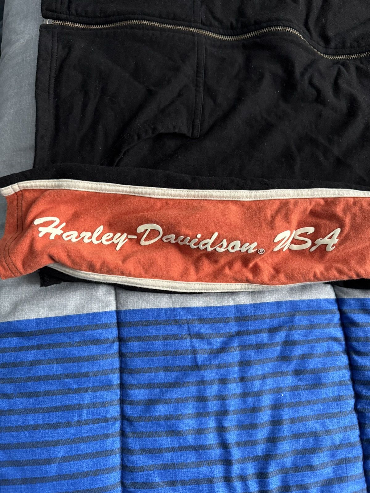 Harley Davidson Harley Davidson black and orange zip-up jacket Size US XXL / EU 58 / 5 - 4 Thumbnail