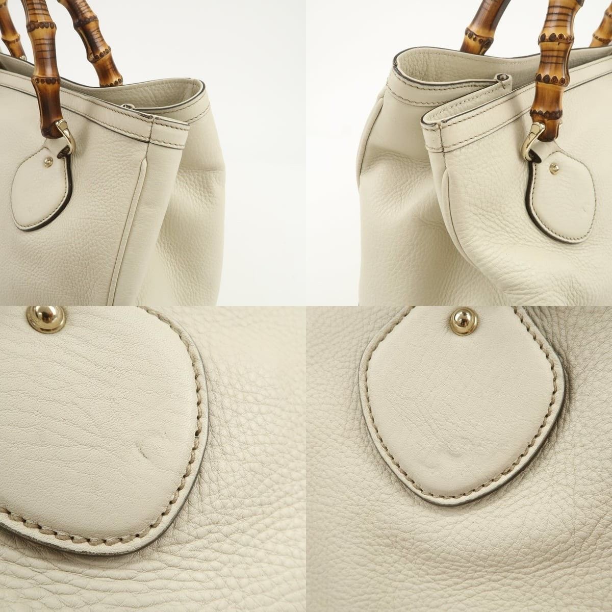 Gucci Gucci Bamboo Top Handle Bag Calfskin Cream Size ONE SIZE - 6 Thumbnail