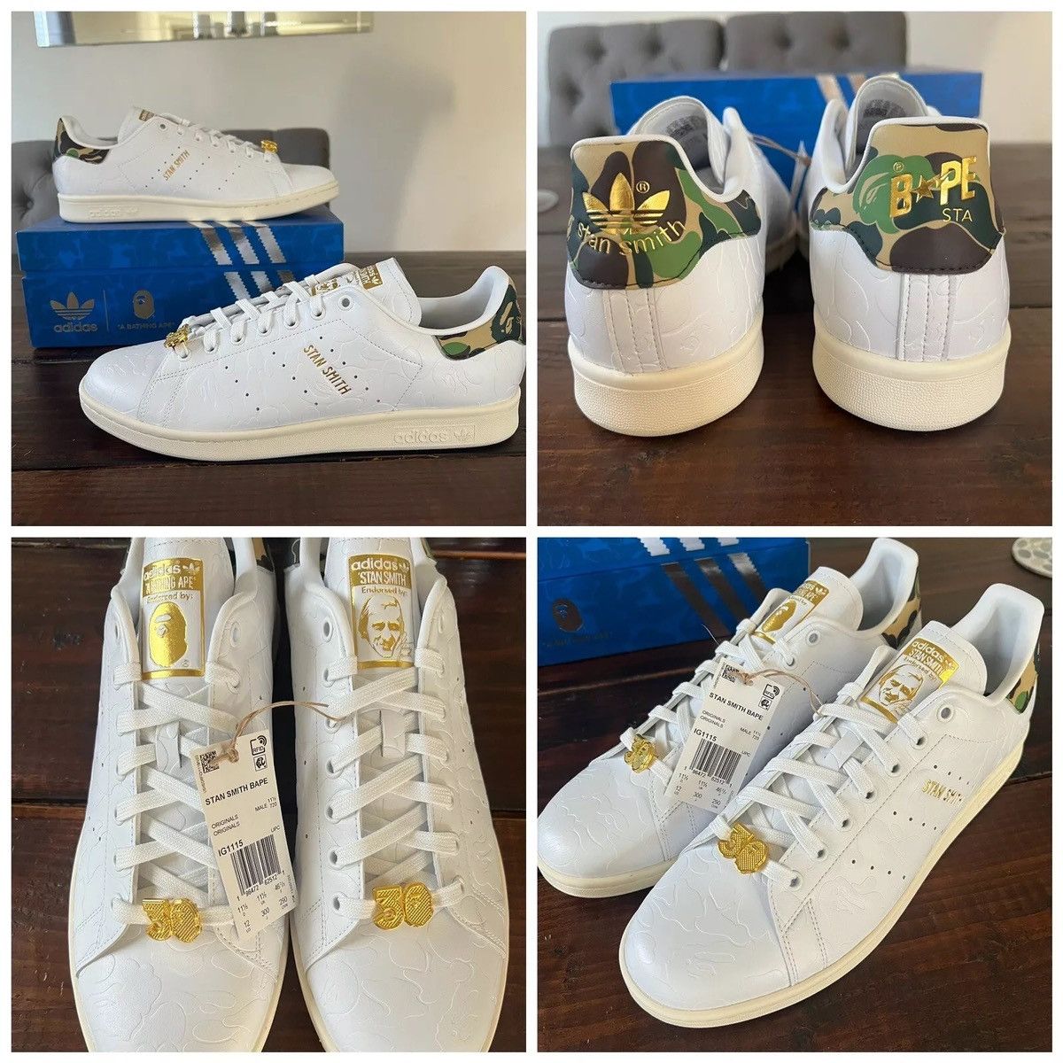 Adidas Adidas x Bathing Ape BAPE Stan Smith 30th Anniversary Shoes Size US 12 / EU 45 - 1 Thumbnail