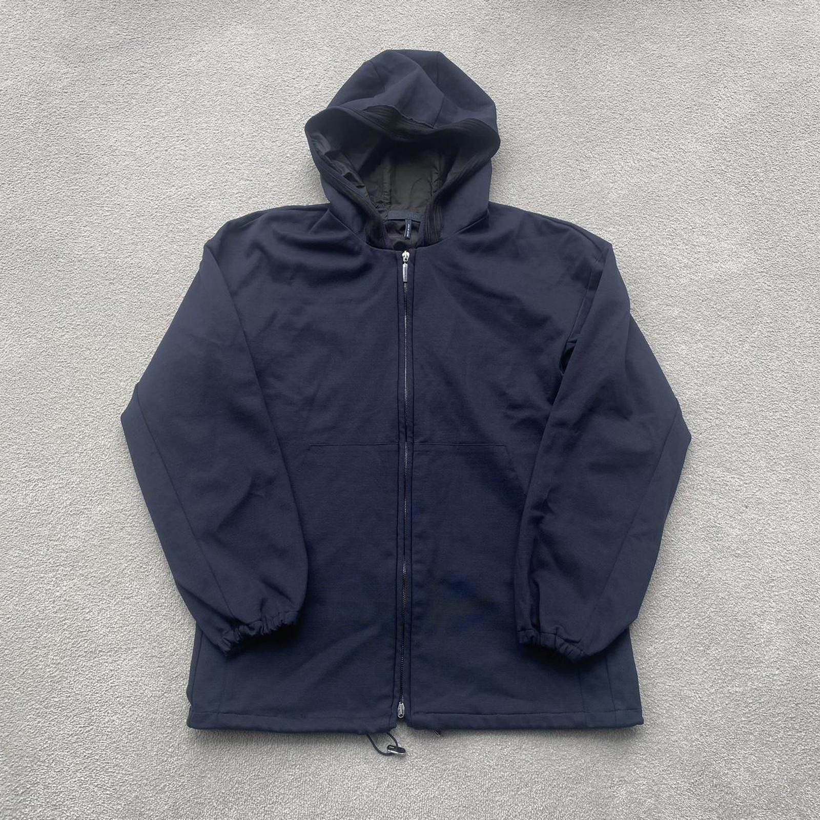 Jil Sander Jil Sander Navy Rayon Hooded Hoodie Zip Up Jacket Size US L / EU 52-54 / 3 - 1 Thumbnail