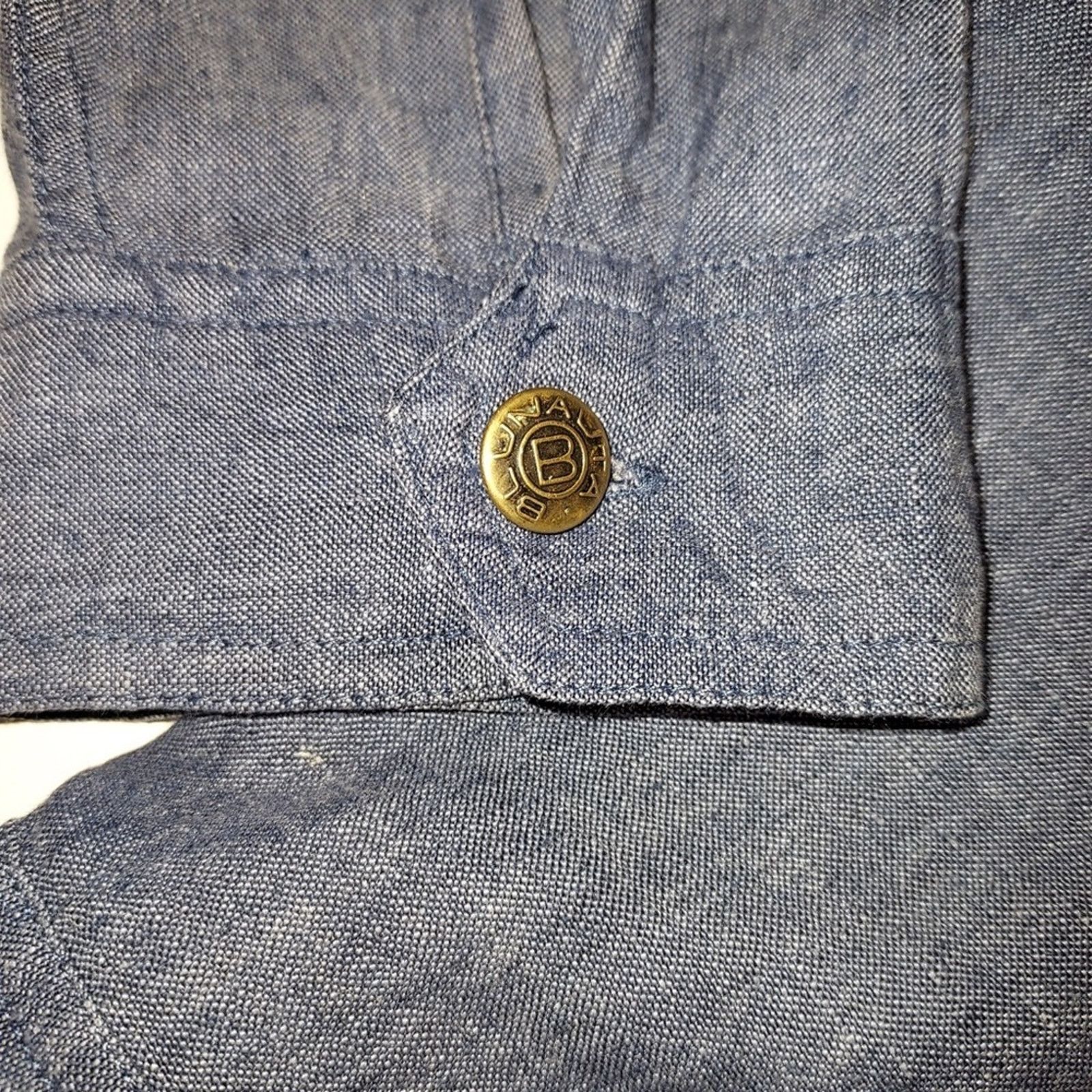 Other Blunauta Italian Linen Blue Gray Lightweight Denim Shirt Top Size S / US 4 / IT 40 - 7 Thumbnail