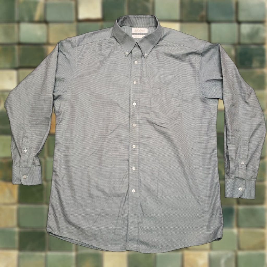 Roundtree & Yorke Gold Label Shirt Men 17 34 Green Cotton Micro Houndstooth No Iron Fitted EZ Wash Shirt Men Green Cotton Micro Houndstooth No Iron Fitted EZ Wash Size US XL / EU 56 / 4 - 1 Thumbnail