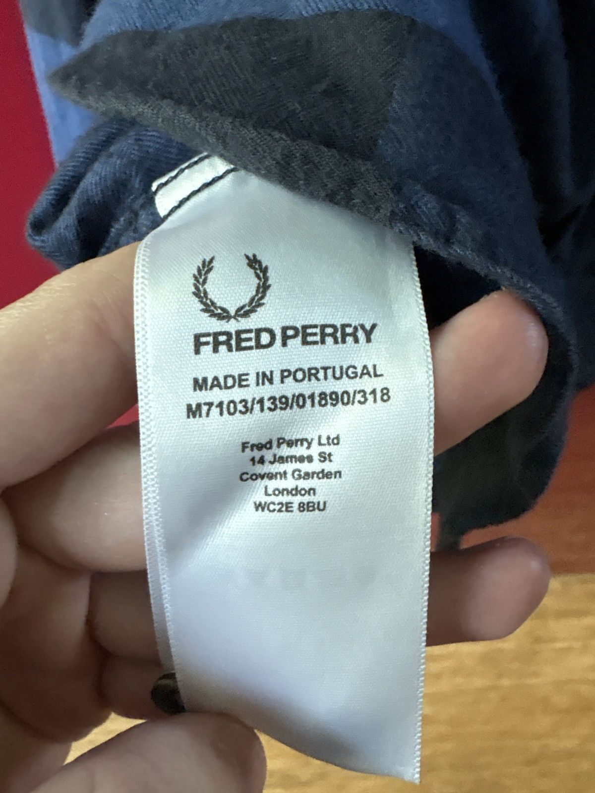 Fred Perry blue flannel Size US M / EU 48-50 / 2 - 3 Thumbnail