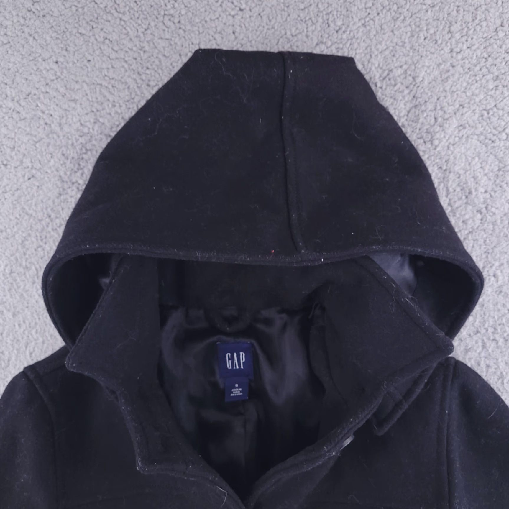 Gap Gap Coat Womens Small Wool Black Hood Overcoat pea Coat - Overcoat - Hooded - Wool - Black - Gap - Womens - Small - Coat Size S / US 4 / IT 40 - 5 Thumbnail