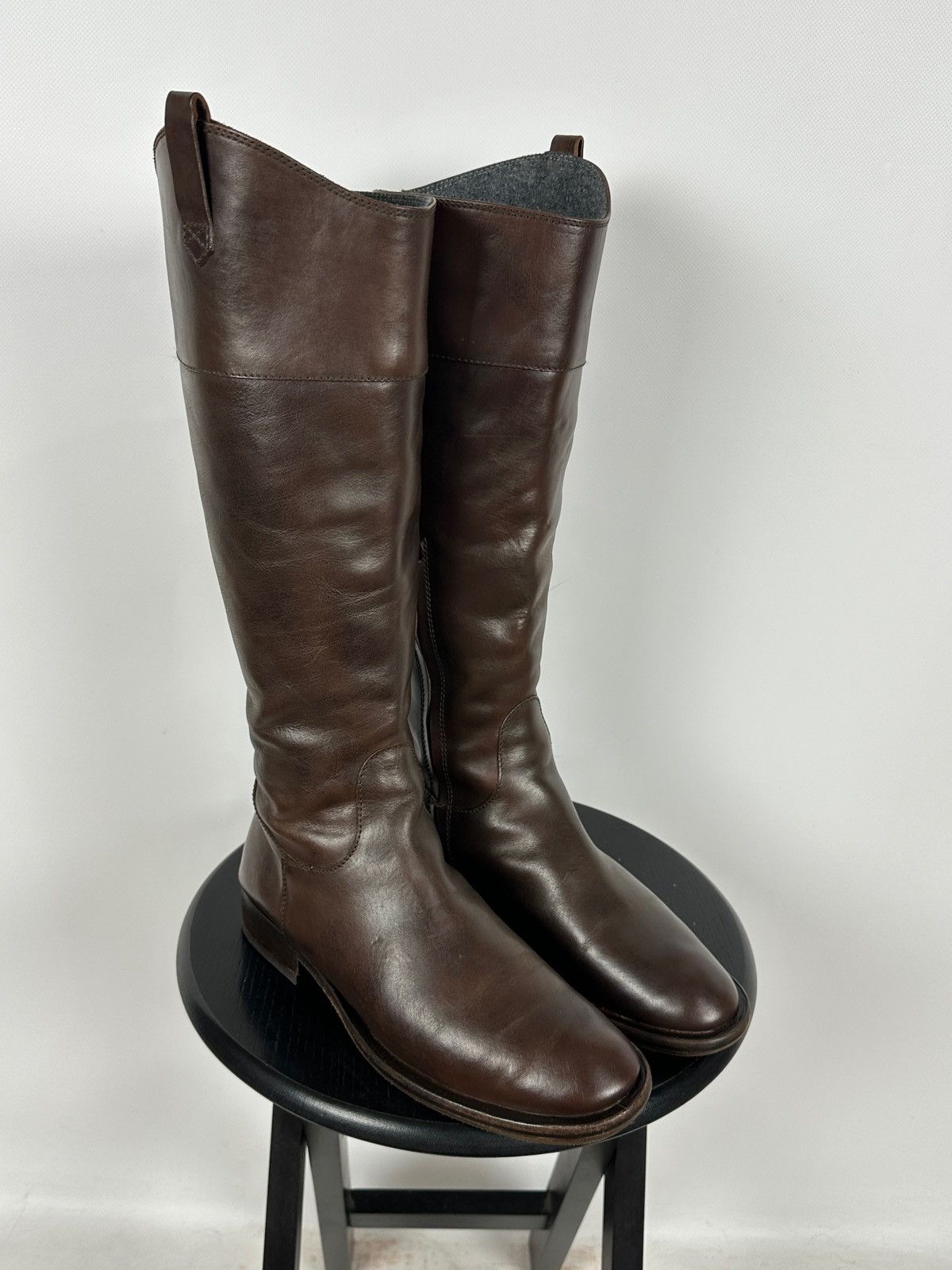 Brunello Cucinelli Brunello Cucinelli Brown Leather Riding Boots Size US 10 / IT 40 - 11 Thumbnail