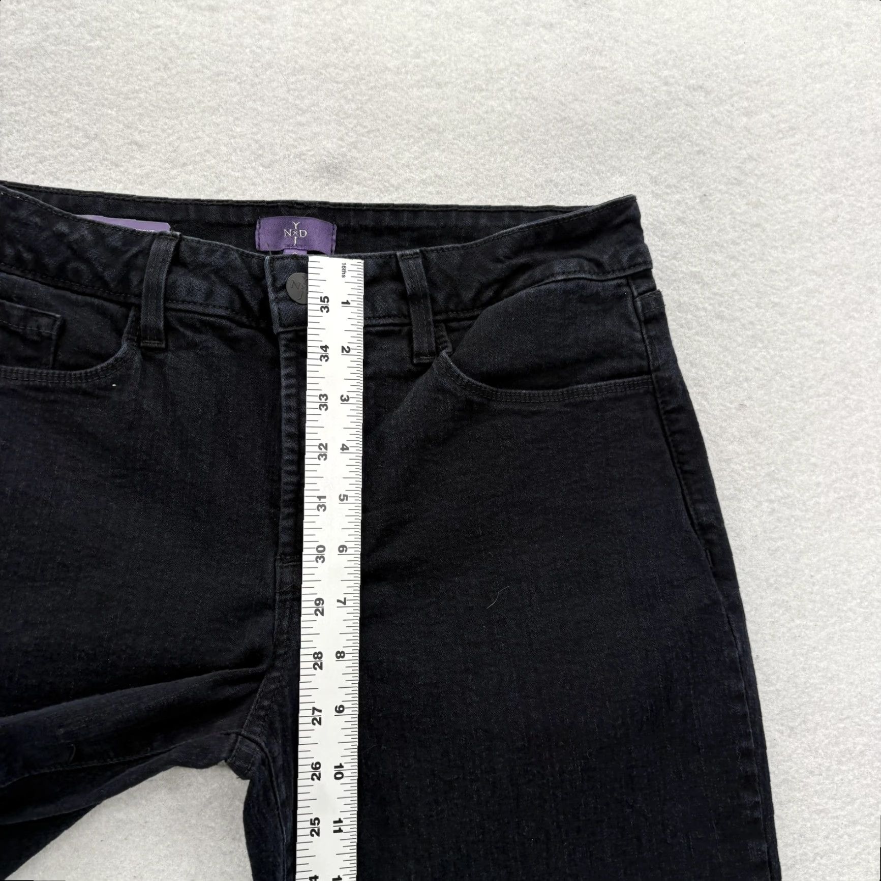NYDJ NYDJ Barbara Bootcut Jeans Womens 8 Short Black High Rise Stretch Shaping Denim Size 30" / US 8 / IT 44 - 7 Thumbnail