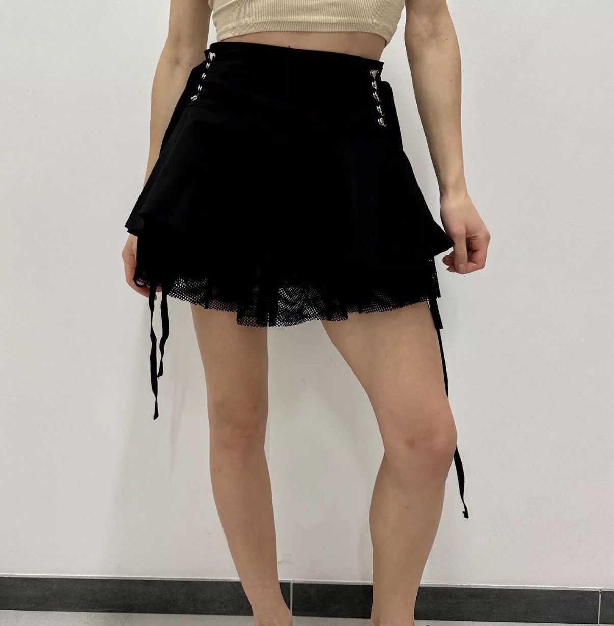 Other JawBreaker Lace-Up Sexy Mini Skirt Black Y2k gothic opium Size 27" / US 4 / IT 40 - 7 Thumbnail