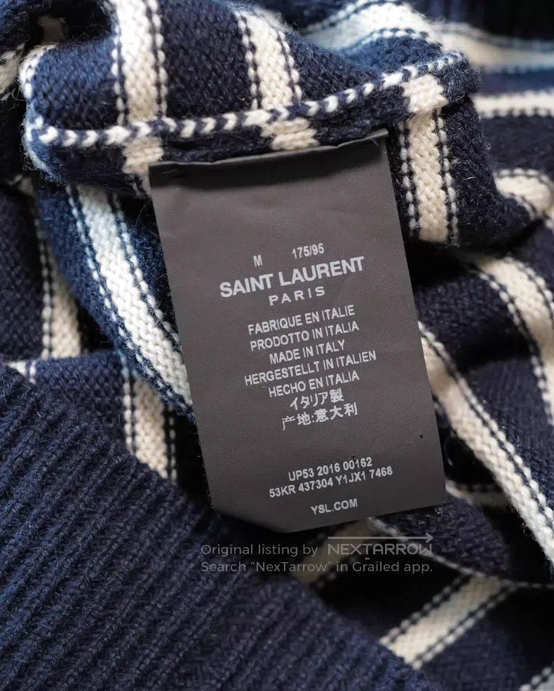 Saint Laurent Paris Saint Laurent Paris Striped Cashmere High Neck Sweater i Size US M / EU 48-50 / 2 - 4 Thumbnail