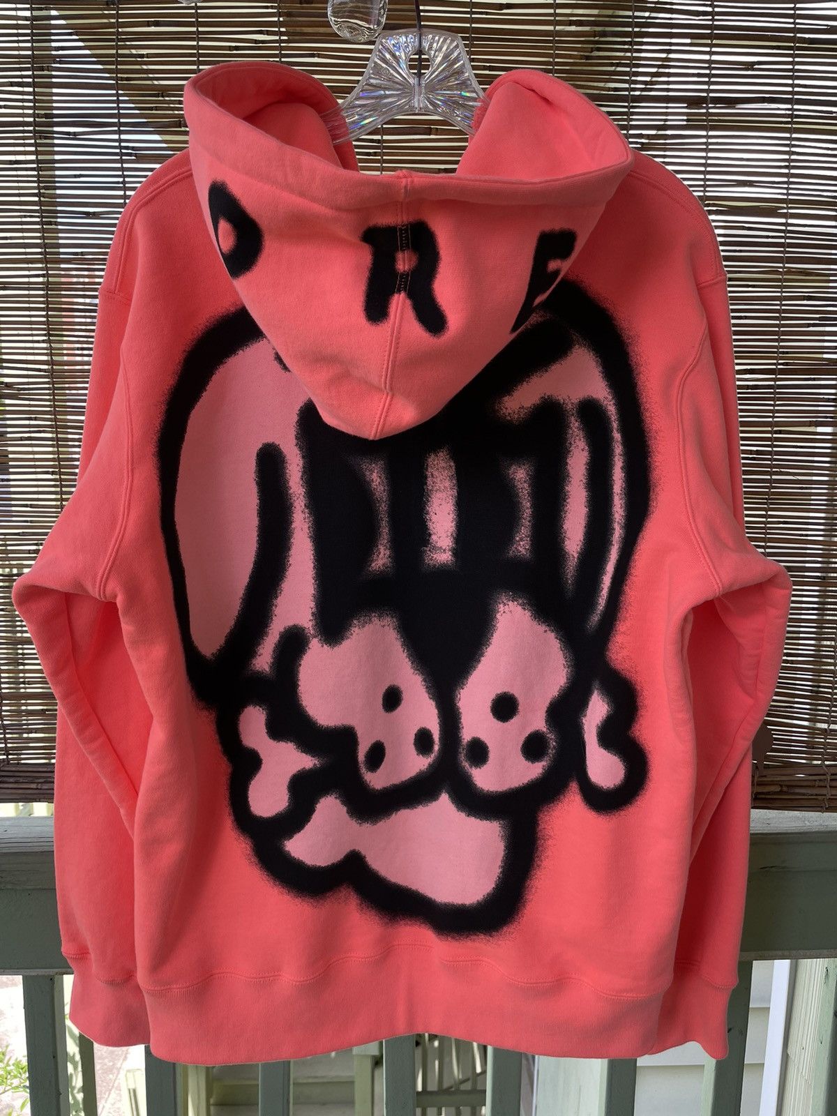 image of Supreme Bone Zip-Up Hoodie in Pink, Men's (Size Medium)
