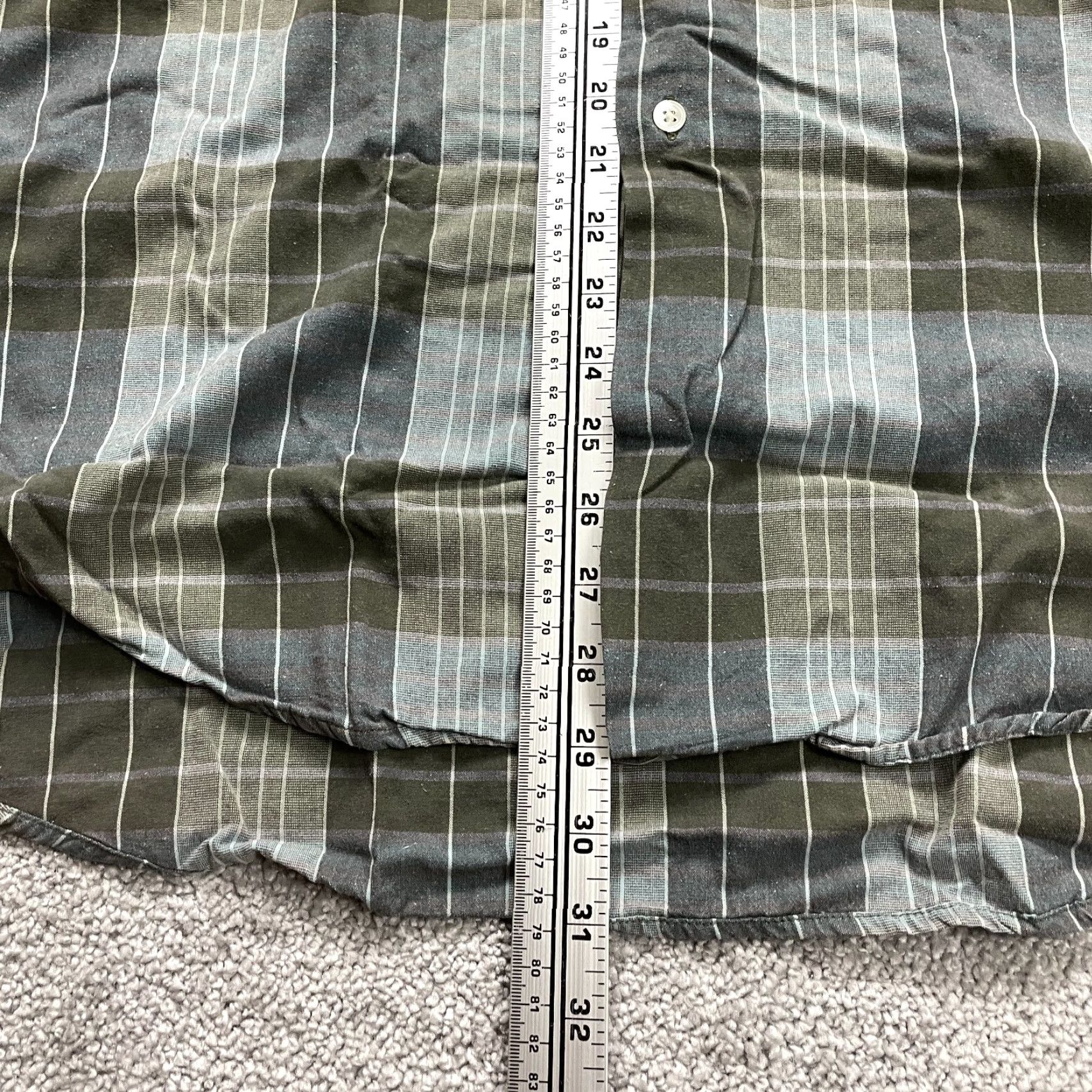 Banana Republic VINTAGE Banana Republic Button-Up Shirt Mens L Green Plaid Long Sleeve 52in Chest Cotton Knit Pocket Casual Business Mens Size US L / EU 52-54 / 3 - 6 Thumbnail
