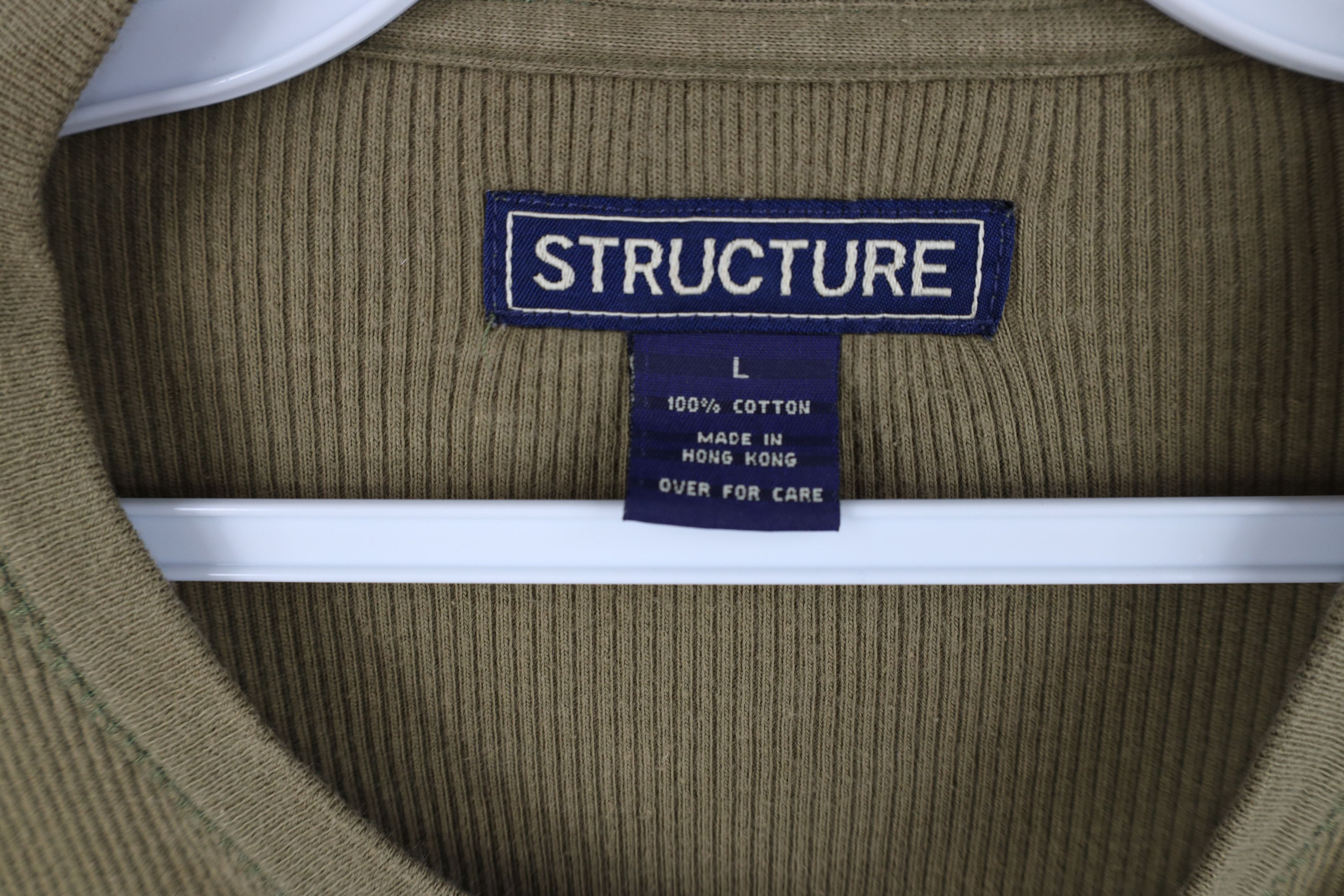 Vintage Vintage 90s Streetwear Ribbed Knit Henley T-Shirt Green Size US L / EU 52-54 / 3 - 6 Thumbnail