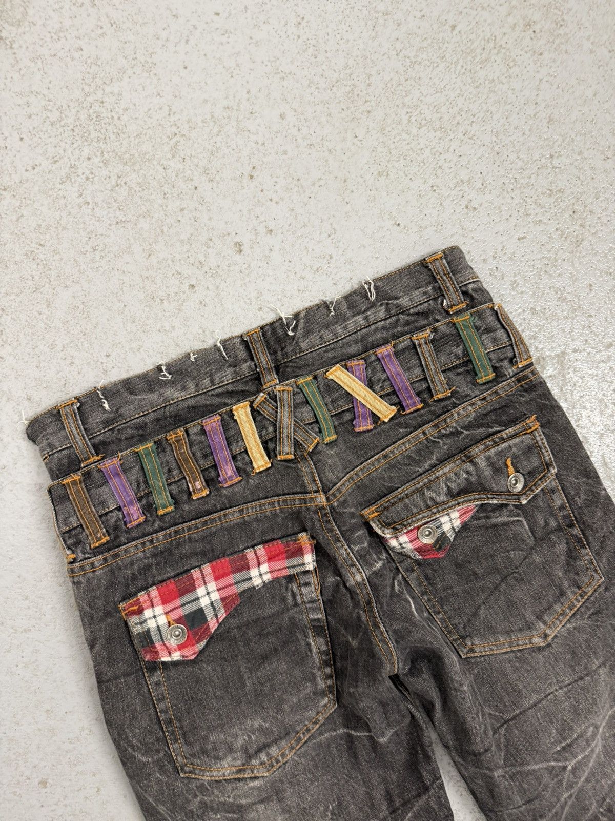 Japanese Brand Nylaus Japanese Double Waisted Washed Raw Jeans Size US 32 / EU 48 - 14 Thumbnail