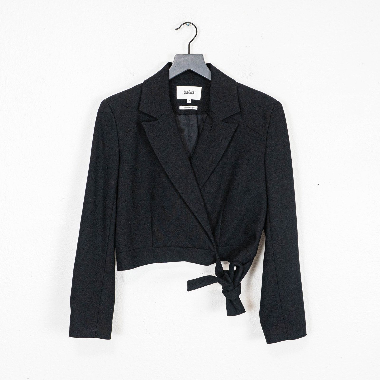 ba&sh BA&SH Cropped Wraparound Blazer Jacket in Black size Medium Size M / US 6-8 / IT 42-44 - 2 Thumbnail