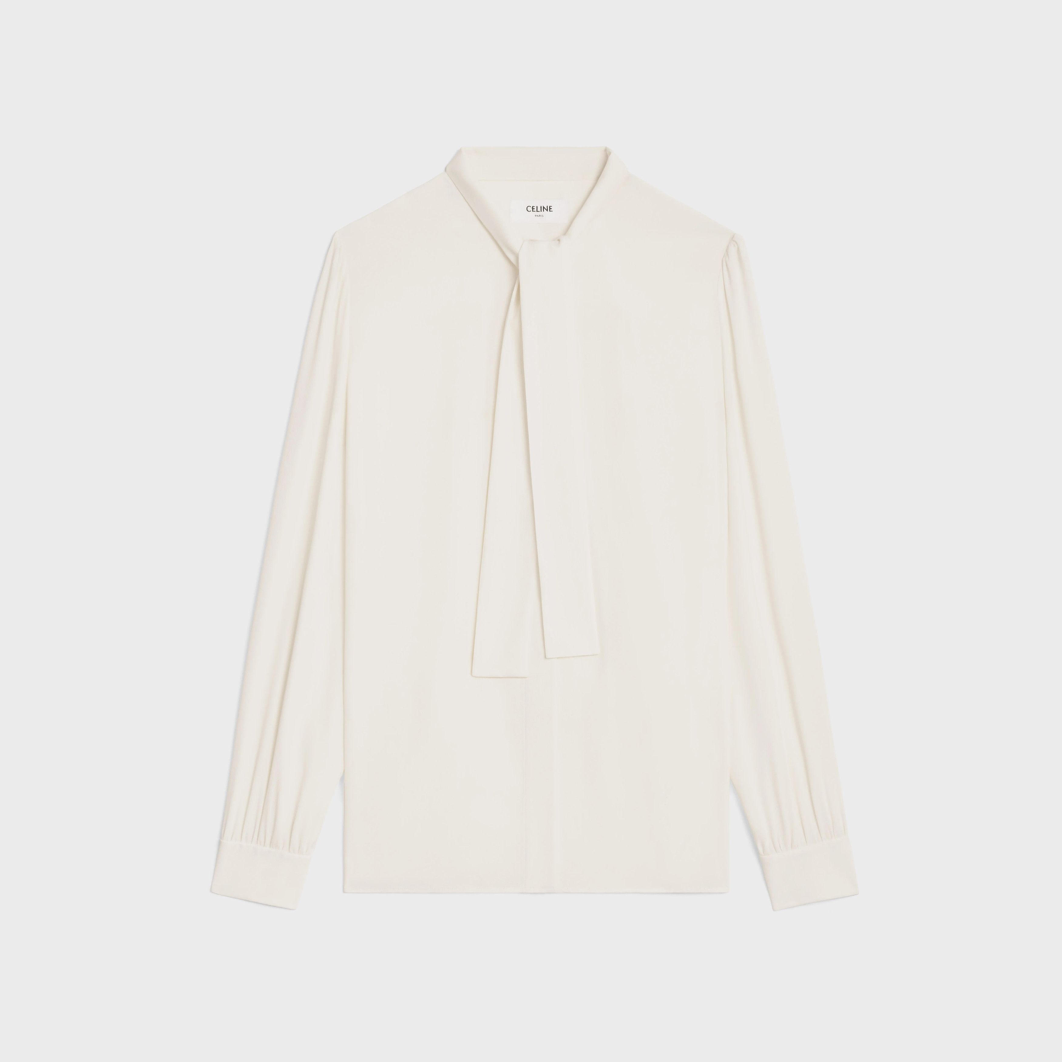 Celine o1w1db10925 2B104008D Lavallière Blouse in Beige Size M / US 6-8 / IT 42-44 - 1 Thumbnail