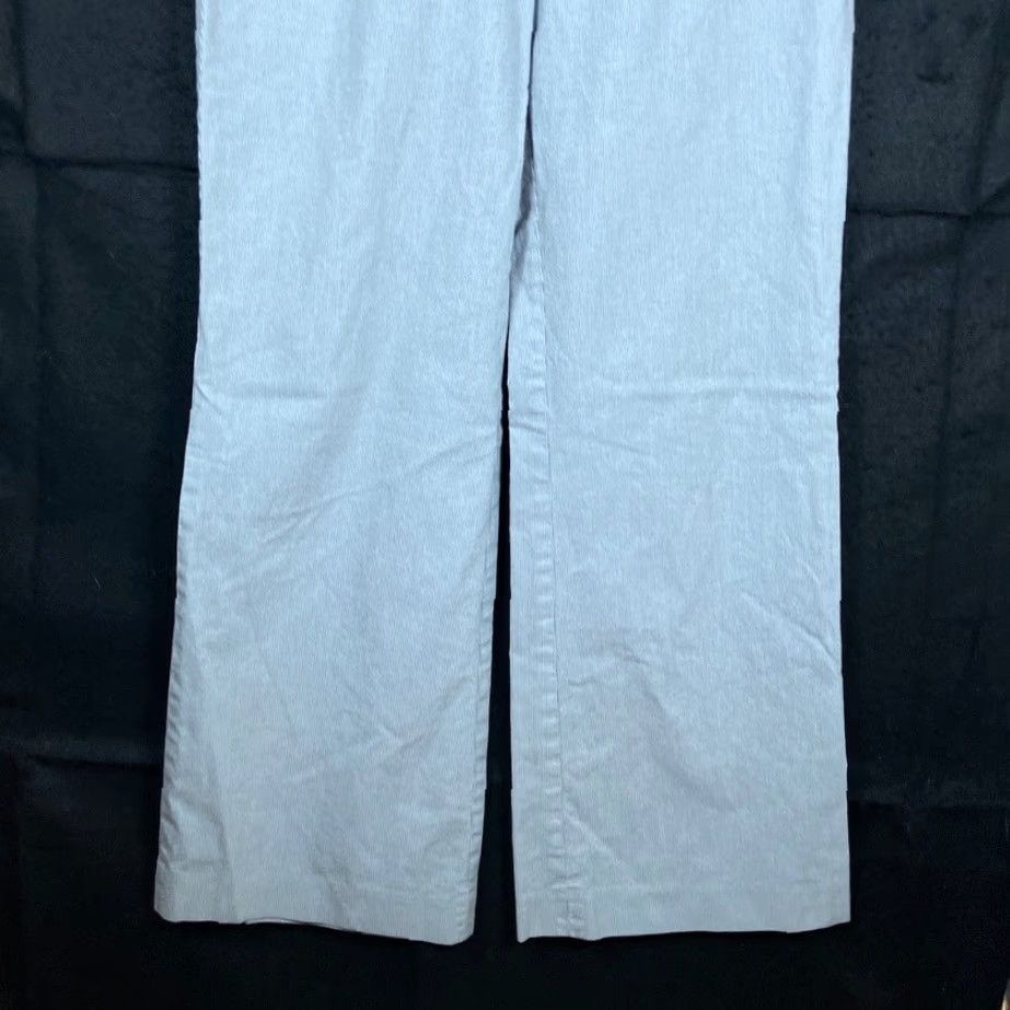 Ann Taylor Ann Taylor LOFT Womens Pants Gray Striped Mid Rise Wide Straight Stretch 8 Size 30" / US 8 / IT 44 - 3 Thumbnail