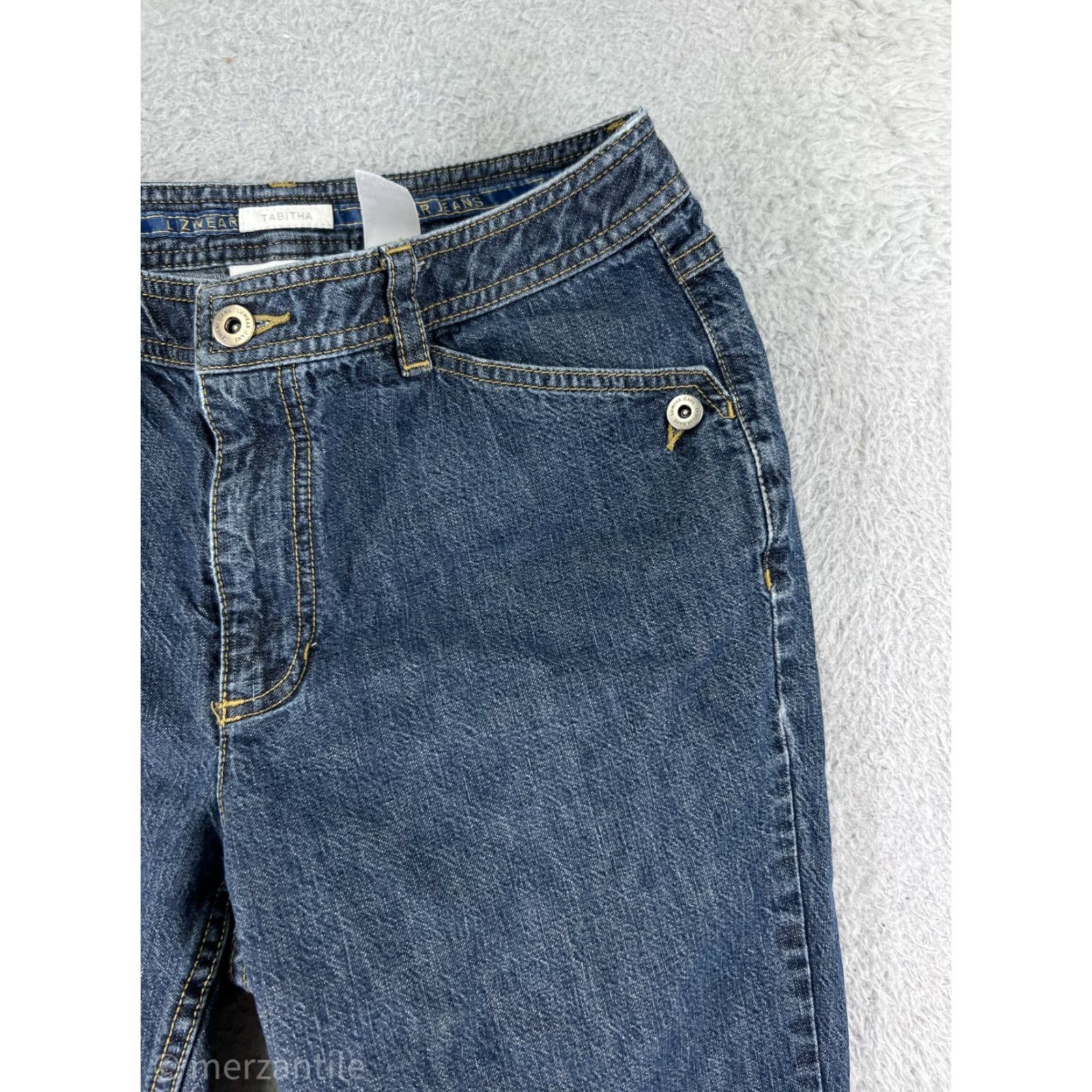 Liz Claiborne Liz Claiborne Jeans Womens 8 Blue Denim Straight Tabitha Capri 100% Cotton Size 30" / US 8 / IT 44 - 7 Thumbnail