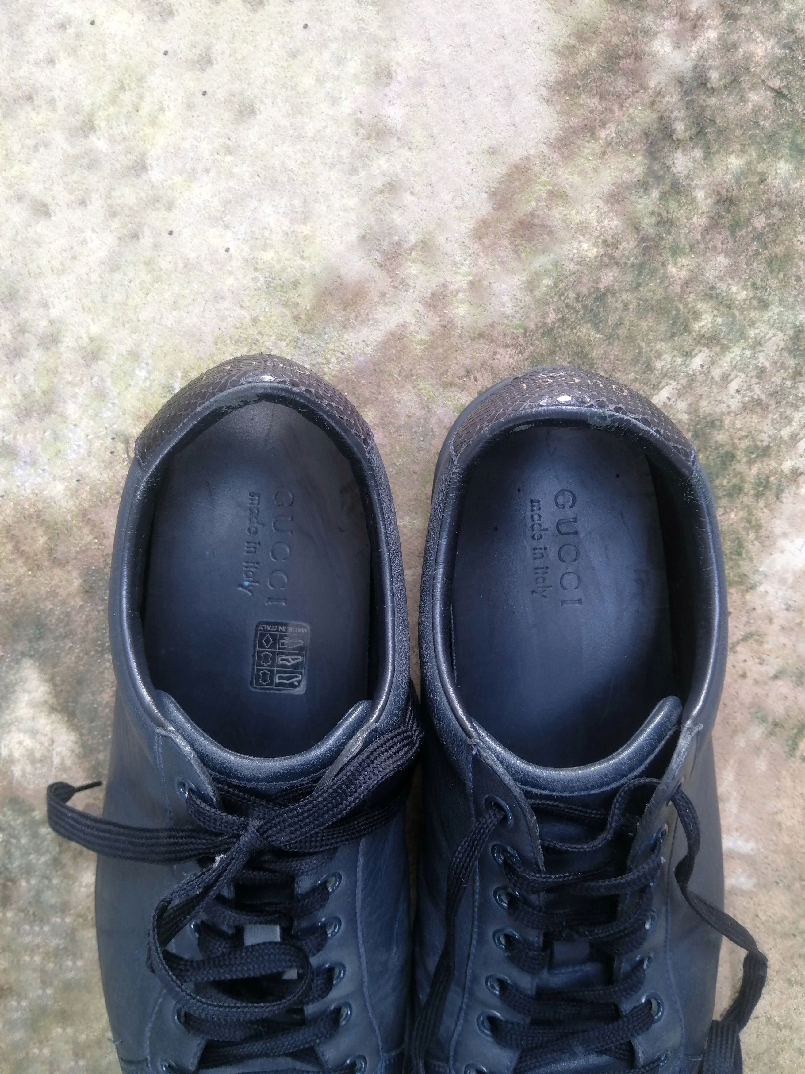 Gucci Gucci Ace Dark Blue Leather Low Sneakers Size 9.5 Size US 9.5 / EU 42-43 - 9 Thumbnail