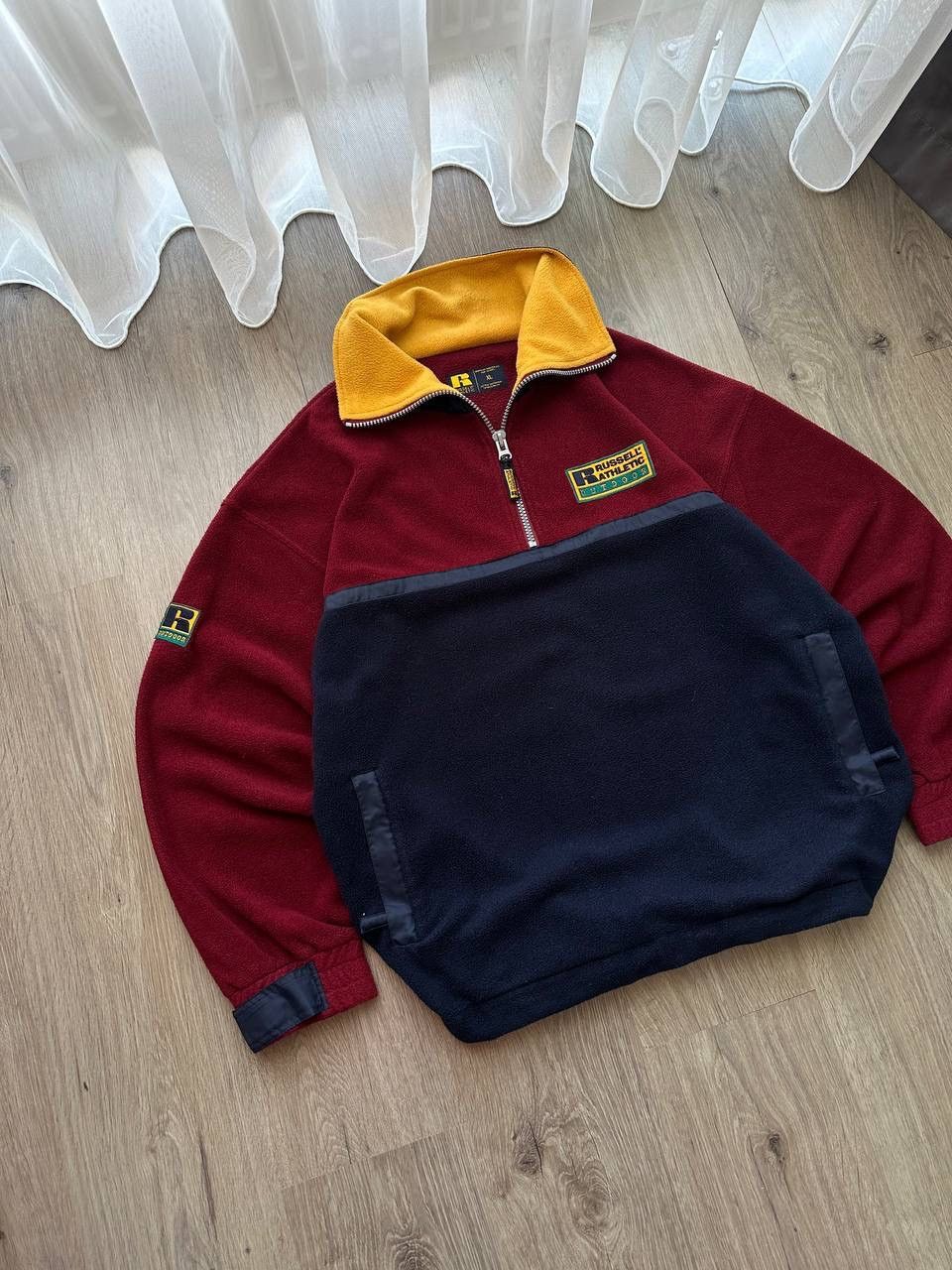 Russell Athletic × Vintage Vintage 90’s Russell Athletic 1/4 Zip Fleece Jacket Logo Size US XL / EU 56 / 4 - 5 Thumbnail